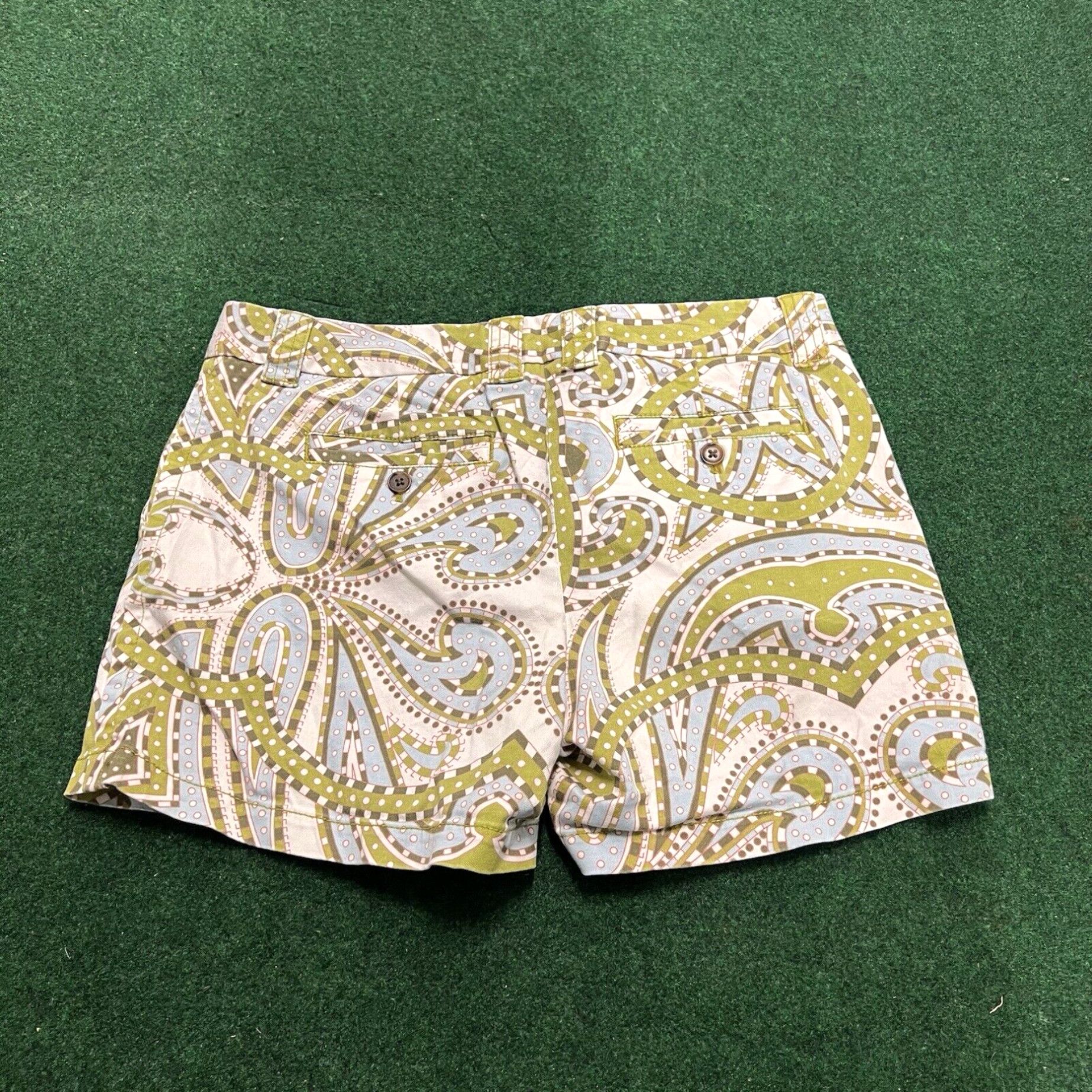 J.Crew J. Crew Chino Shorts Green Paisley Print Size 8 Summer Outdoors Walking Size 30" / US 8 / IT 44 - 6 Thumbnail