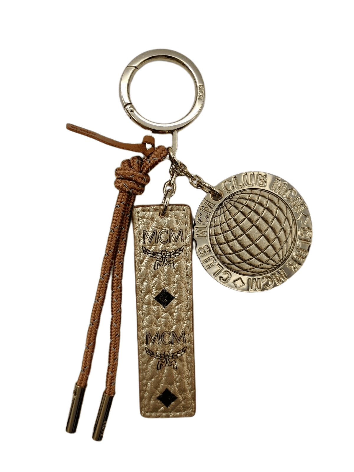 MCM Berlin Gold Visetos Logo Disco Ball Charm Key-chain Size ONE SIZE - 1 Thumbnail