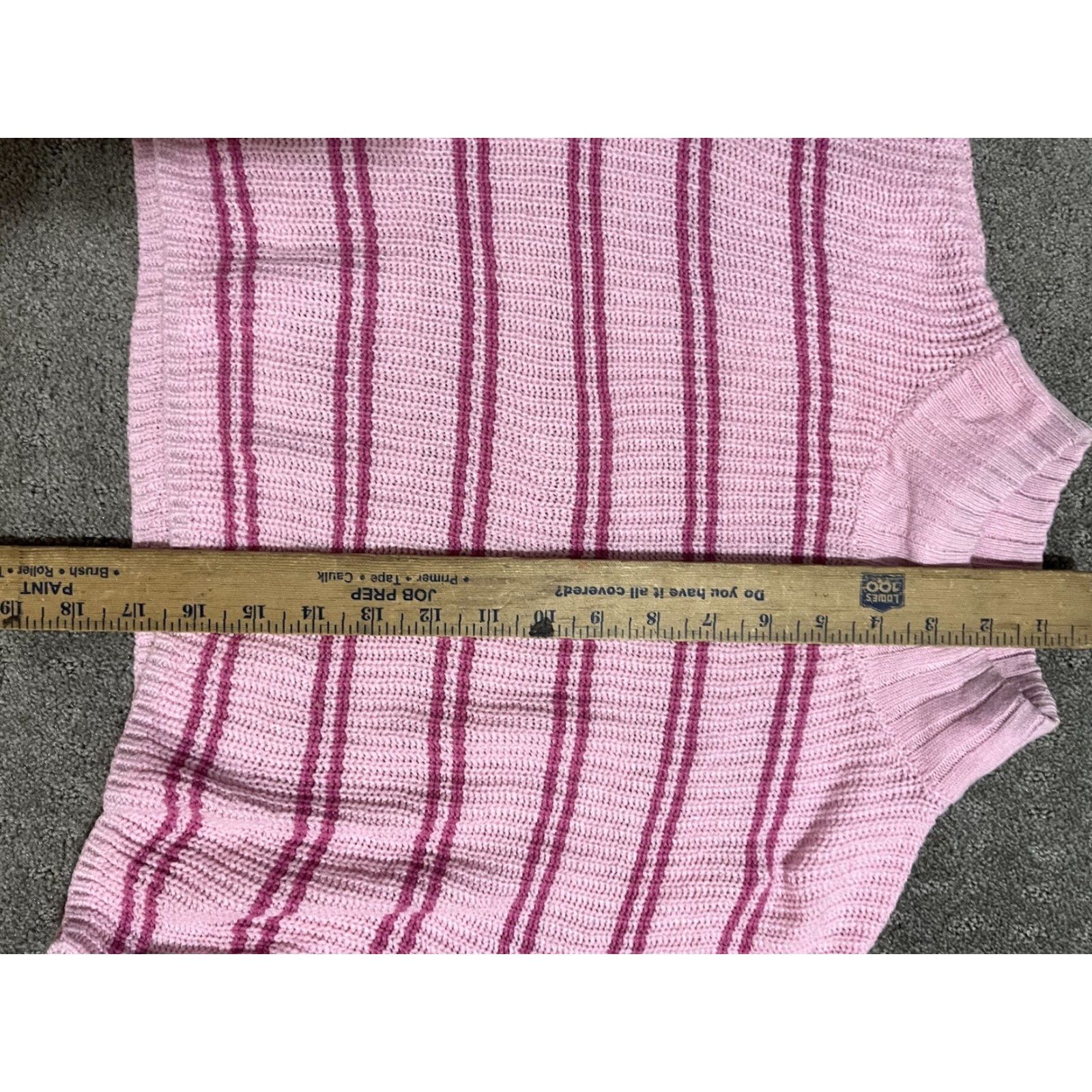 Vintage H & M Girls' Striped Ribbed Sweater Pink Multi Size 16/18 Cropped Pullover Teens Size XXL / US 16-18 / IT 52-54 - 5 Thumbnail
