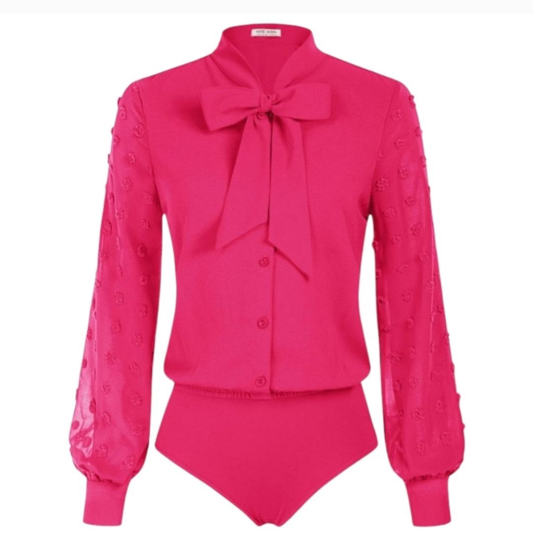 Other KATE KASIN Bow-Knot Decorated Long Sleeve Bodysuit Size L / US 10 / IT 46 - 1 Thumbnail