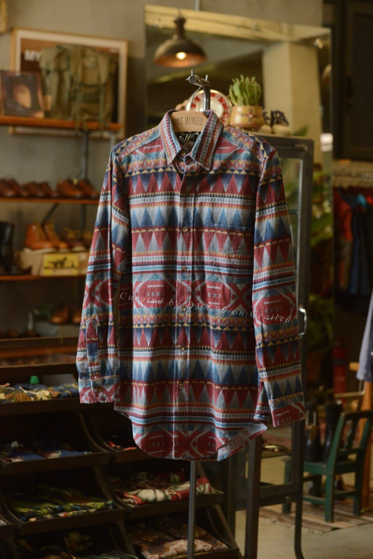 L.L. Bean LLBean 1990s Aztec Geometric Shirt Size US M / EU 48-50 / 2 - 1 Thumbnail