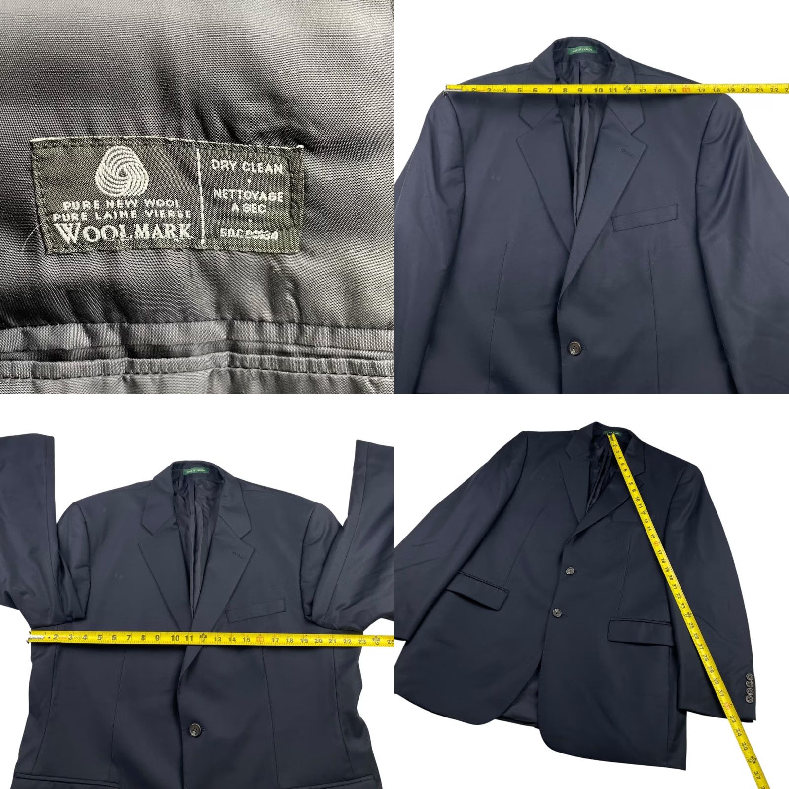 Ralph Lauren Ralph Lauren LRL Men's 44L Navy Blue Wool Blazer 2-Button Size 44R - 8 Thumbnail