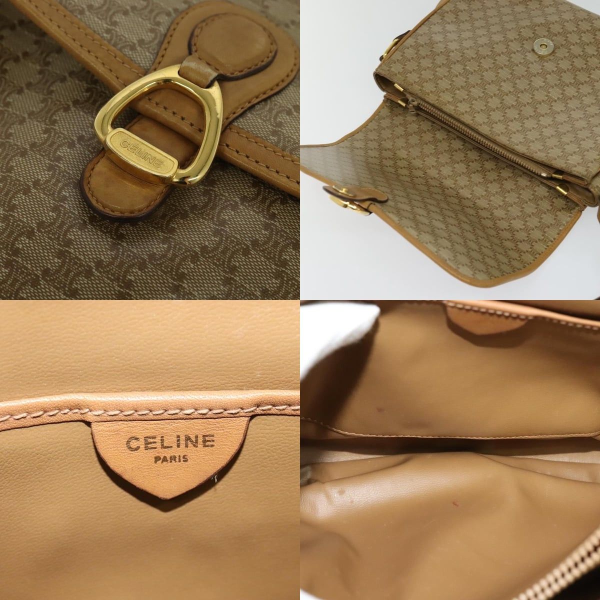 Celine CELINE Macadam Canvas Shoulder Bag Pvc Brown Gold Size ONE SIZE - 11 Thumbnail