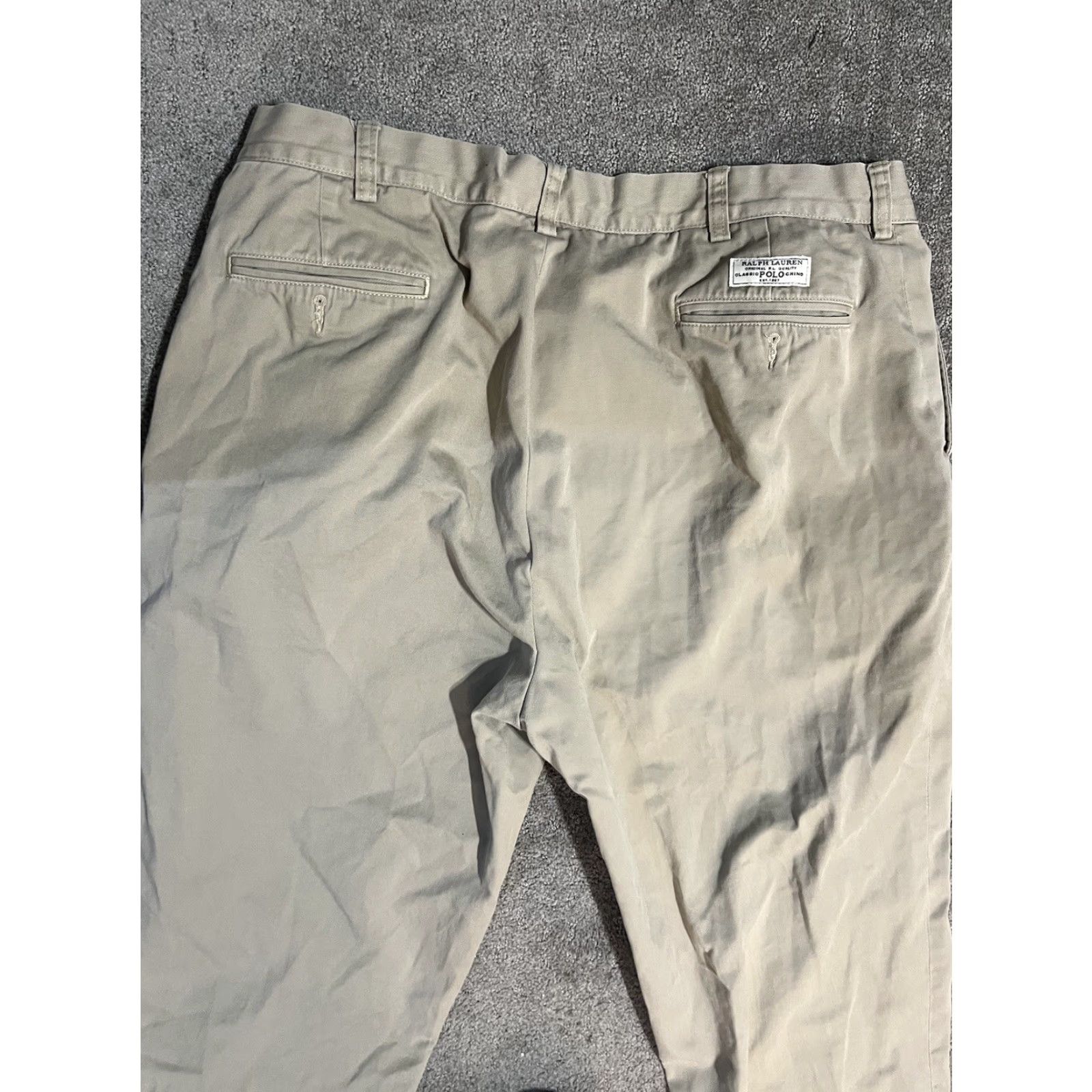Polo Ralph Lauren VINTAGE Polo Ralph Lauren Flat Front Prospect Mens Twill Trousers Beige 40x30 Size US L / EU 52-54 / 3 - 2 Thumbnail