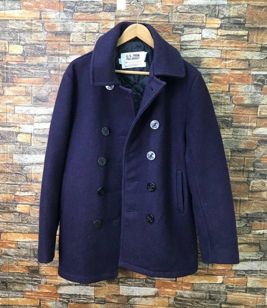 Schott VINTAGE SCHOTT US 70N PEACOAT PURPLE DOUBLE BREASTED Size US M / EU 48-50 / 2 - 1 Thumbnail