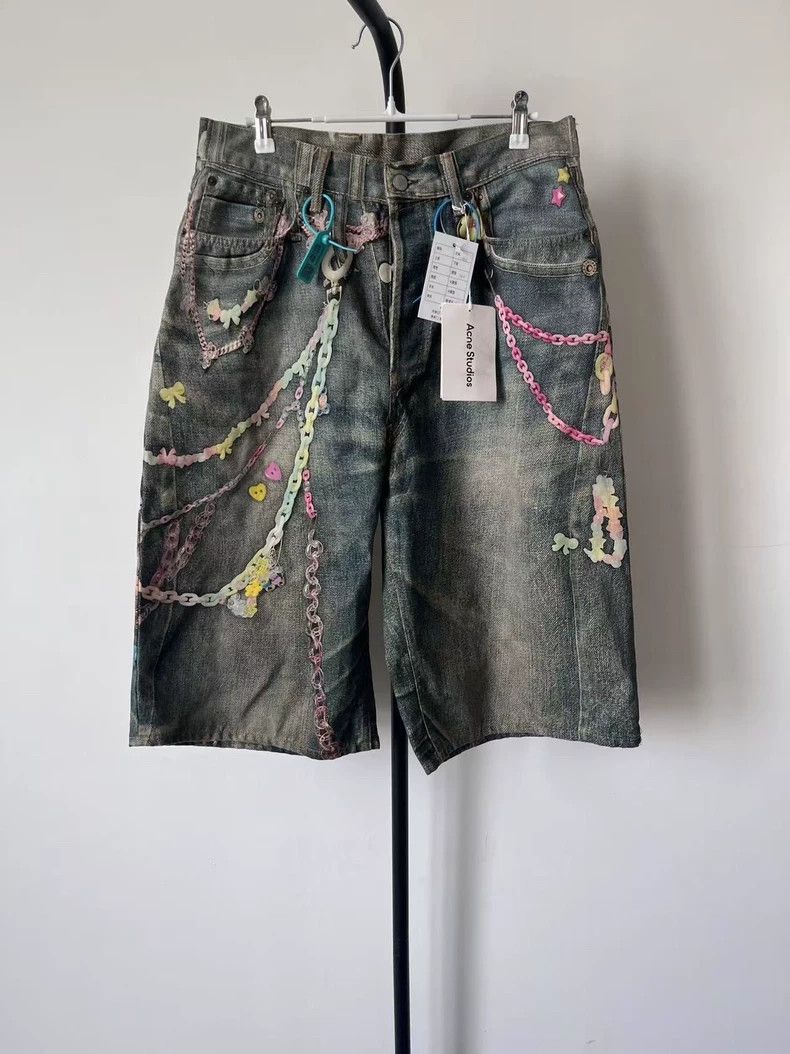 Acne Studios Acne Studios Loose retro printed wide-leg capri denim shor Size US 32 / EU 48 - 1 Thumbnail