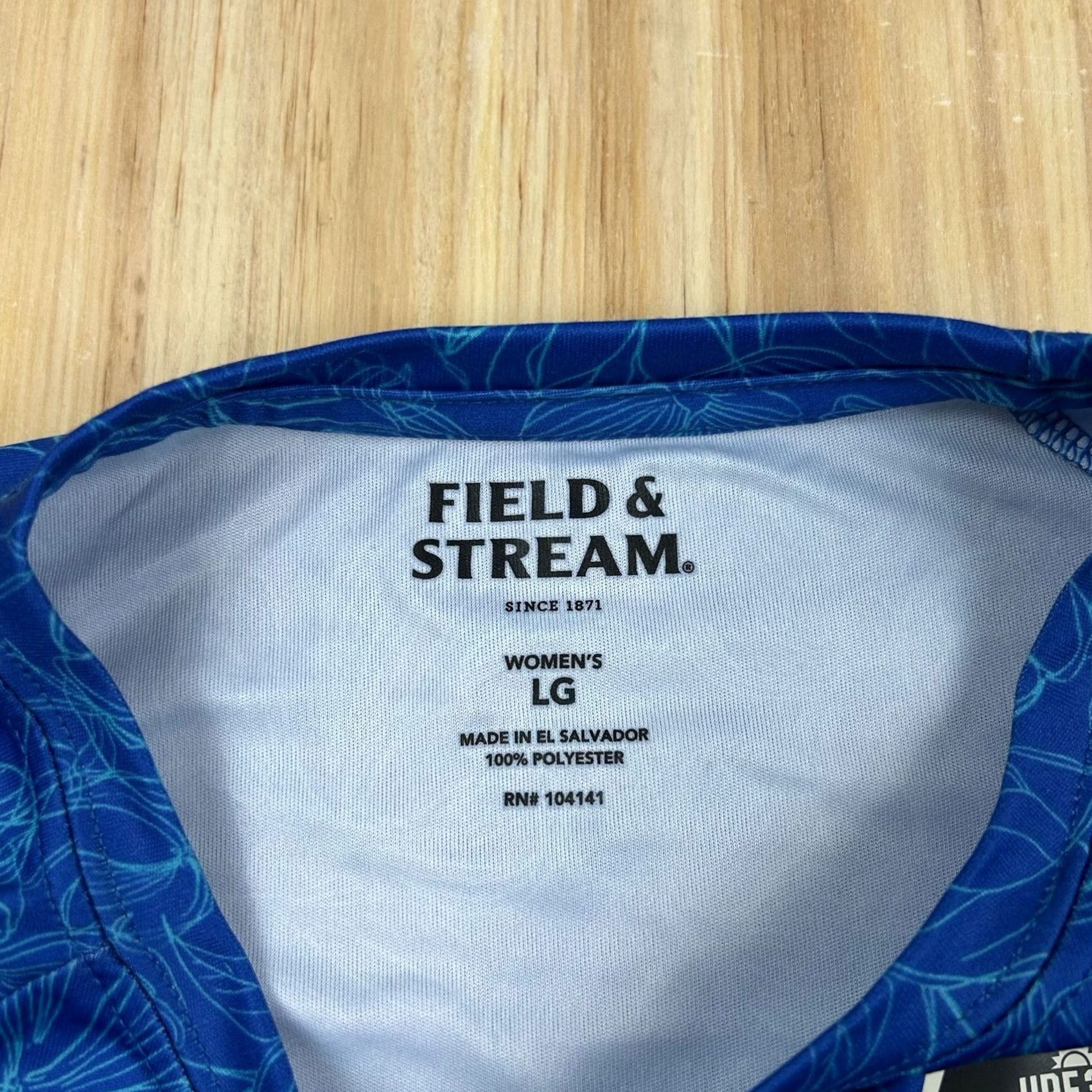 Vintage Field & Stream Women's L Blue Floral Surf UPF 30 Smartwick Long Sleeve Tech Size L / US 10 / IT 46 - 3 Thumbnail