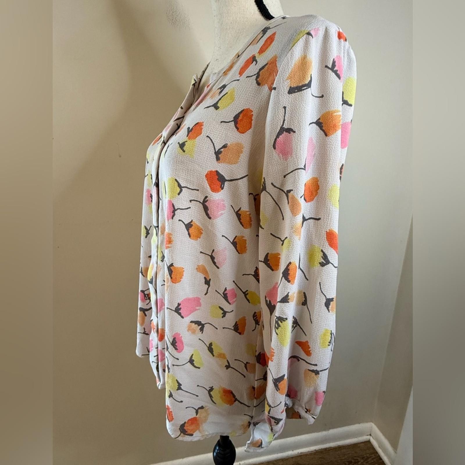 Celine C&E pastel floral crop sleeve top SZ M Size M / US 6-8 / IT 42-44 - 3 Thumbnail