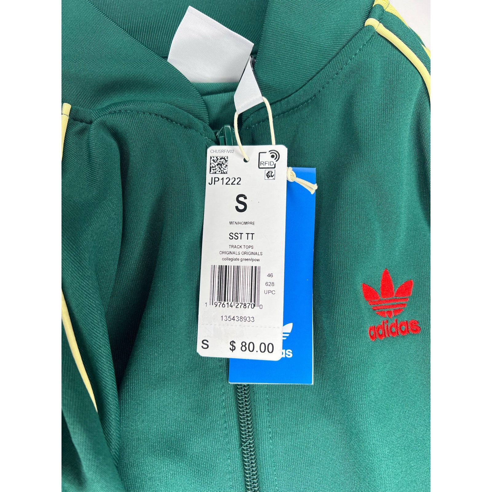 Adidas adidas Originals SST TT Track Jacket Green Yellow Full Zip Size US S / EU 44-46 / 1 - 9 Thumbnail