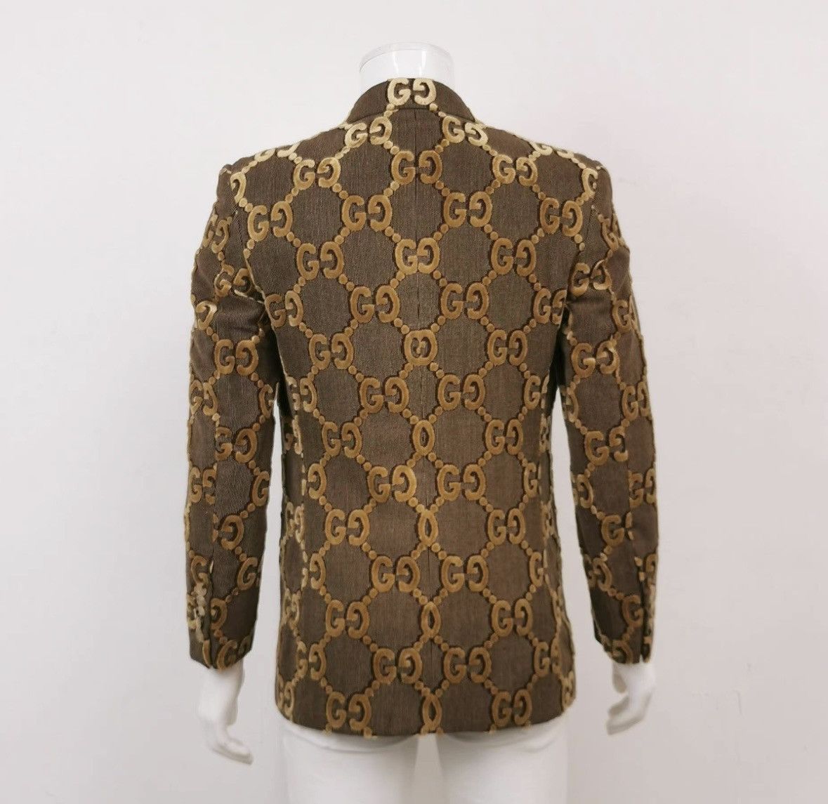 Gucci Gucci GG monogram brown velvet blazer/suit jacket & trousers Size 48R - 2 Thumbnail