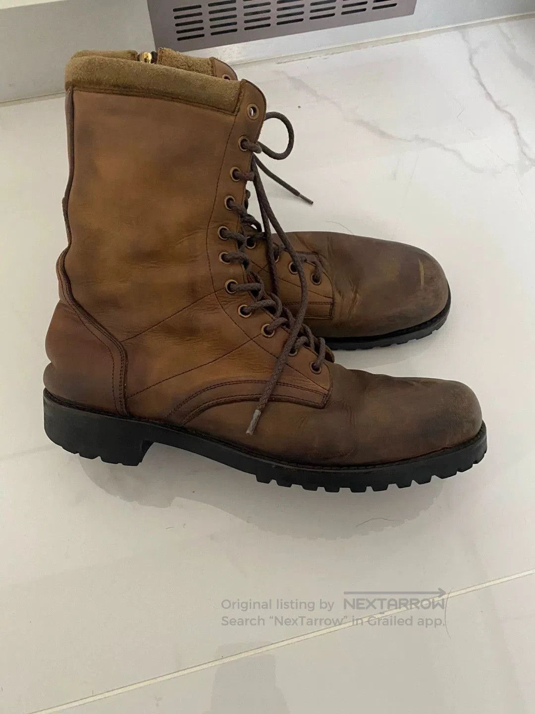 Number (N)ine Number (N)ine AW08 Leather Military Boots. Size US 9 / EU 42 - 2 Thumbnail