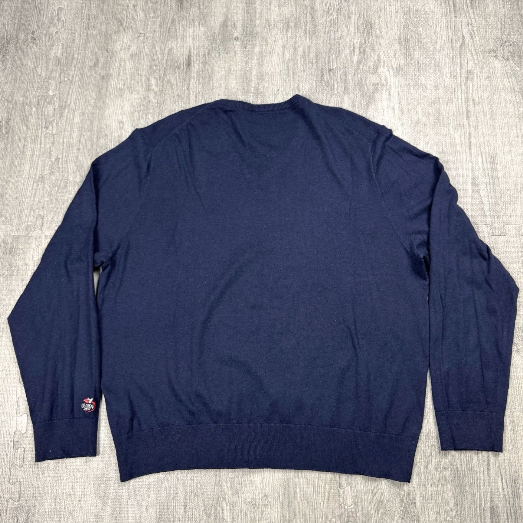 Polo Ralph Lauren VINTAGE Polo Ralph Lauren US Open 2010 Knit V-Neck Cardigan Sweater Mens 2XL Blue Silk/Cotton/Cashmere 68/18/14 Size US XXL / EU 58 / 5 - 5 Thumbnail