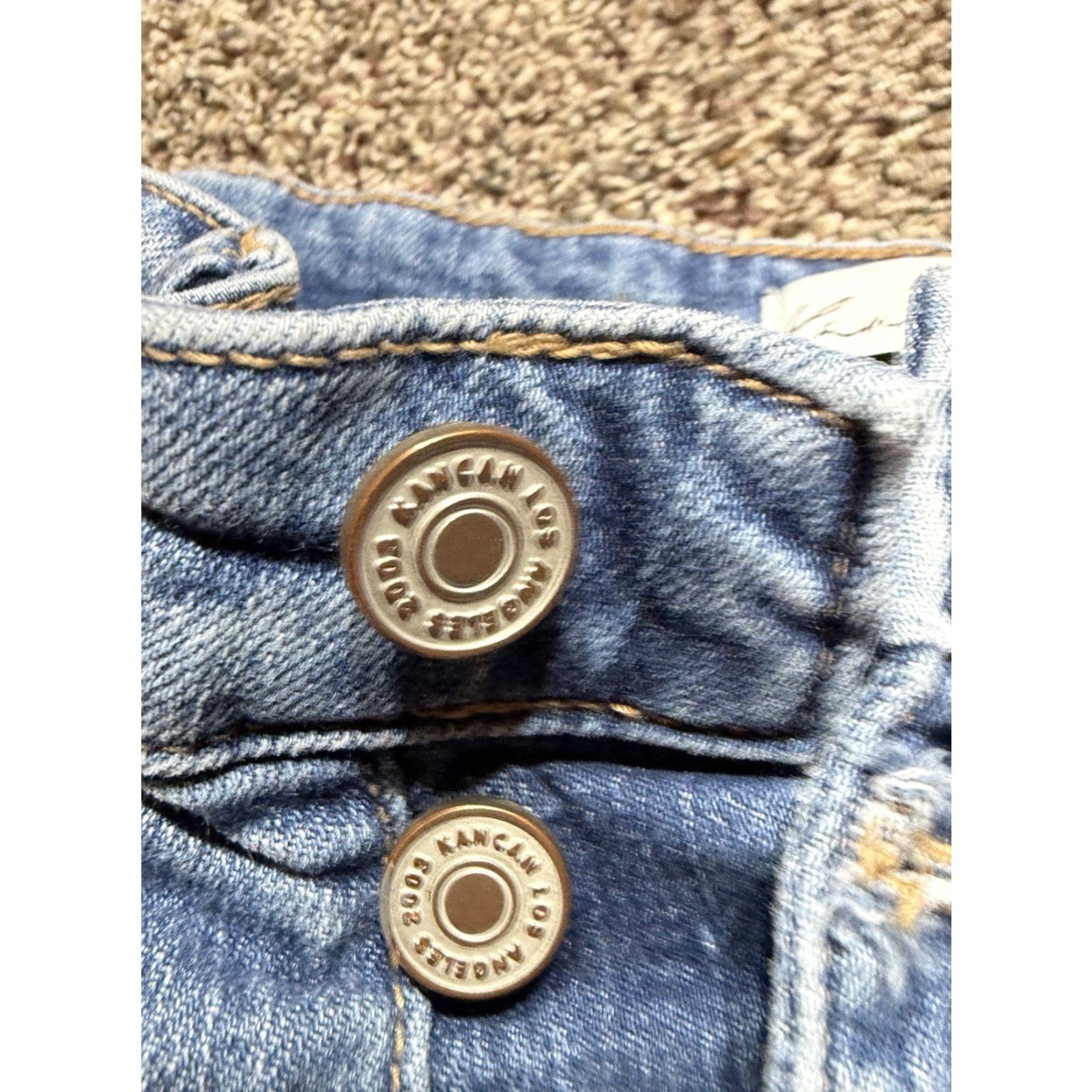 Vintage Kancan Skinny Jeans Size 26 Blue Denim Button Fly Stretch Regular Women’s Pants 5-Pocket Size 26" / US 2 / IT 38 - 3 Thumbnail