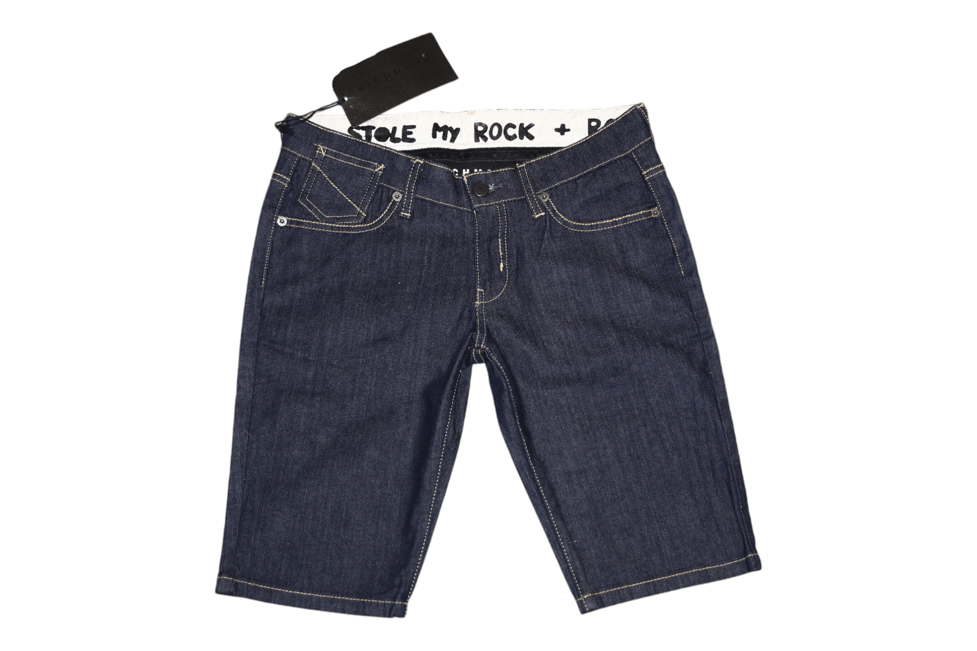 John Richmond Richmond Denim Slim Fit Rhinestones Trim Bermuda Shorts Size US 28 / EU 44 - 3 Thumbnail