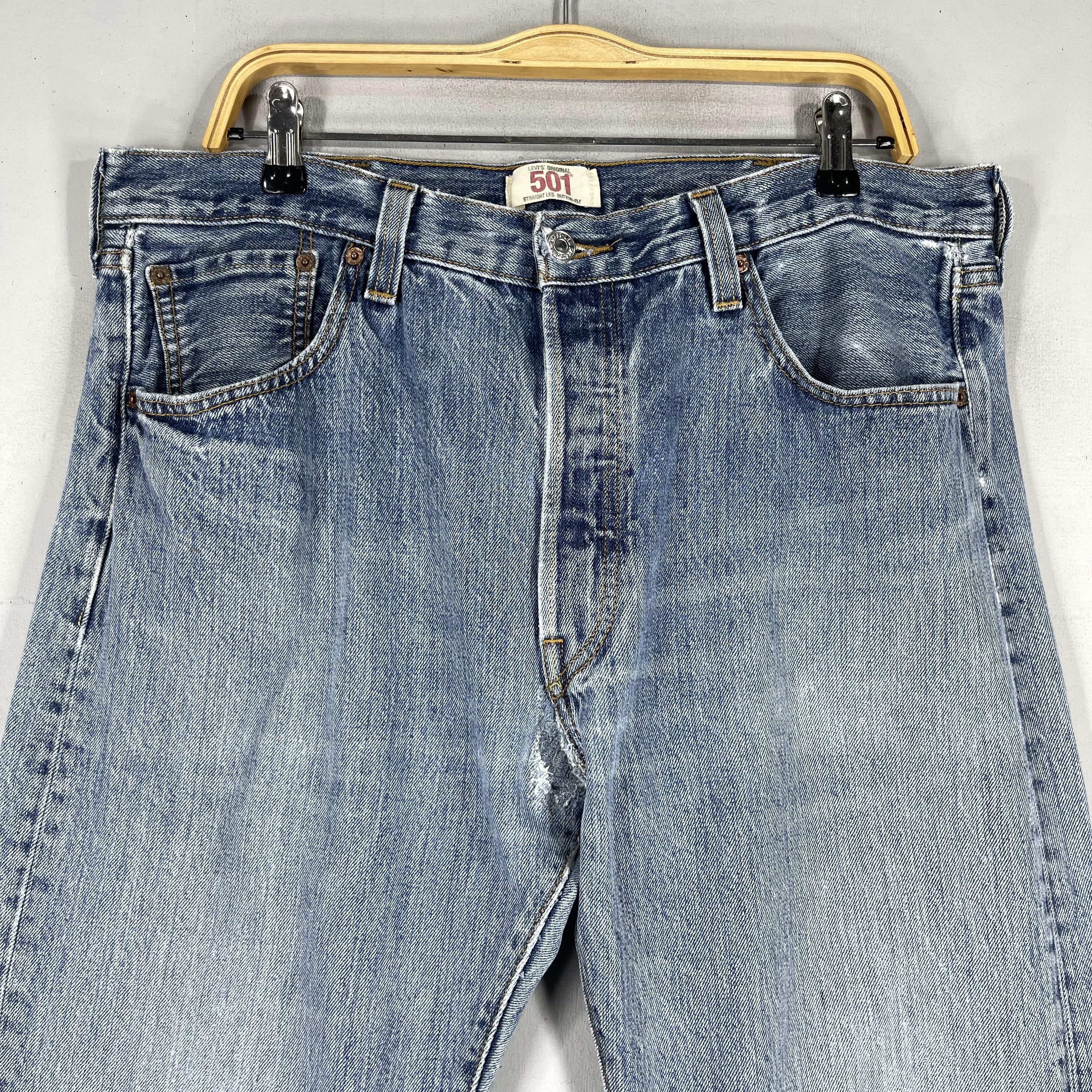 Levi's × Vintage Size 36 Vintage Levis 501 Distressed Reinforced Jeans Size US 36 / EU 52 - 2 Thumbnail