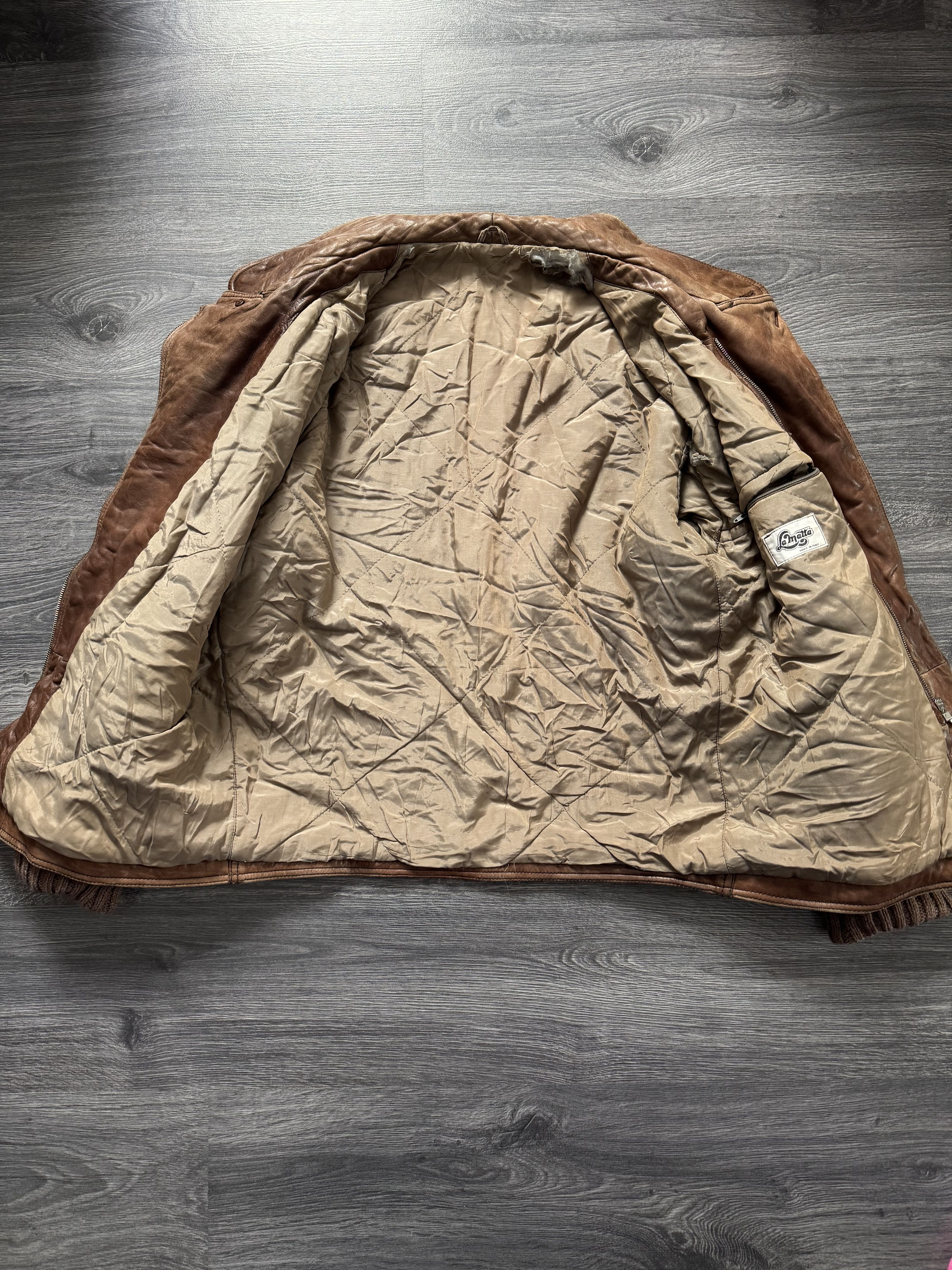 Vintage Vintage 80s La Matta Brown Leather Jacket – Italian Retro Size US L / EU 52-54 / 3 - 10 Thumbnail