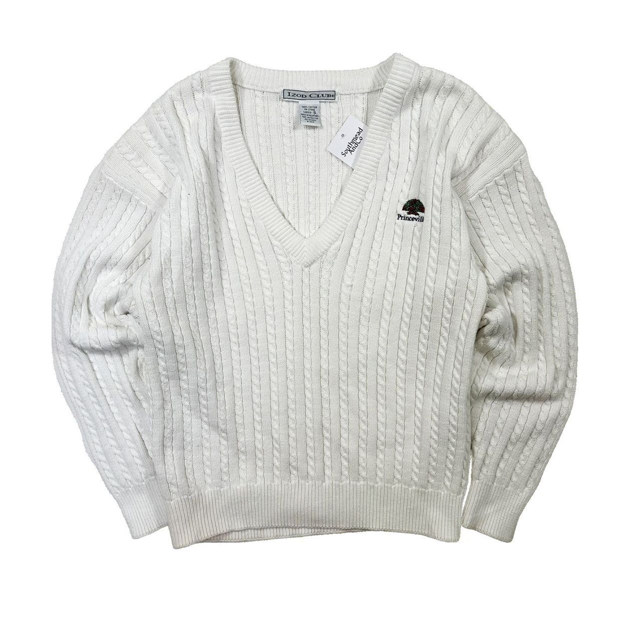 Vintage Vintage 90s Izod Princeville Ribbed V Neck Knit Sweater Size US S / EU 44-46 / 1 - 1 Thumbnail