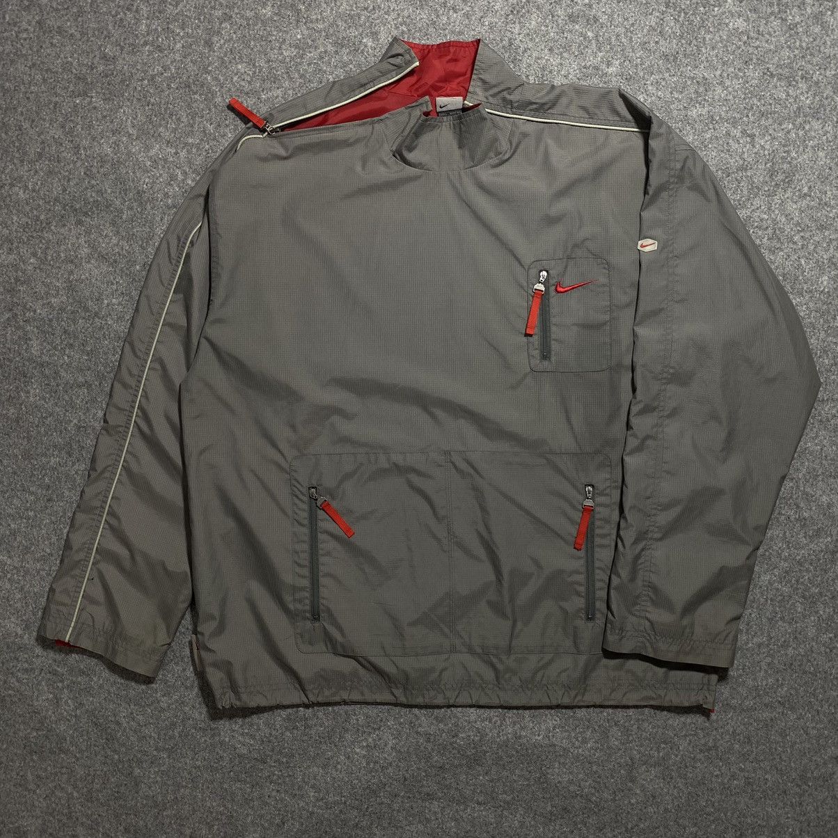 Nike Rare Nike Asymmetrical Hex Zip Jacket Y2K Ninja Pocket Neck Size US L / EU 52-54 / 3 - 1 Thumbnail