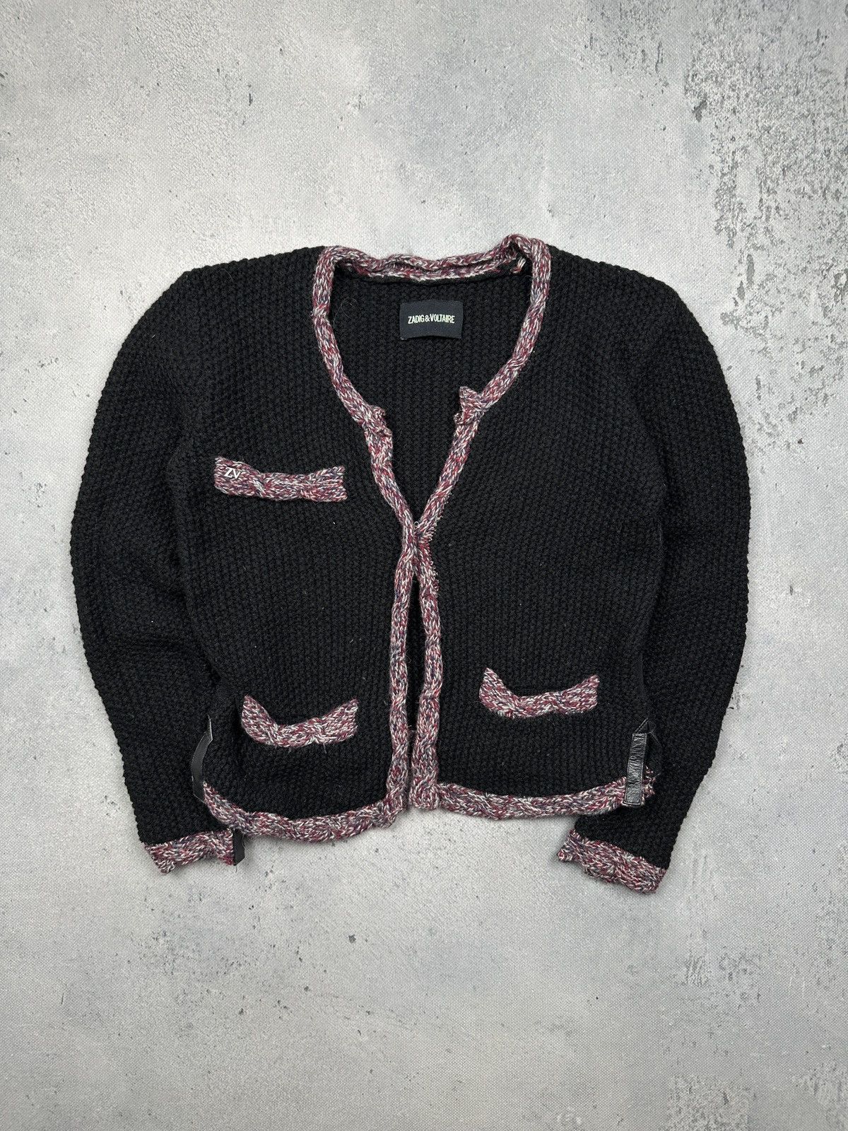 Zadig & Voltaire Zadig & Voltaire Vintage Lux Alpaca Wool Tweed Trim Cardigan Size S / US 4 / IT 40 - 1 Thumbnail