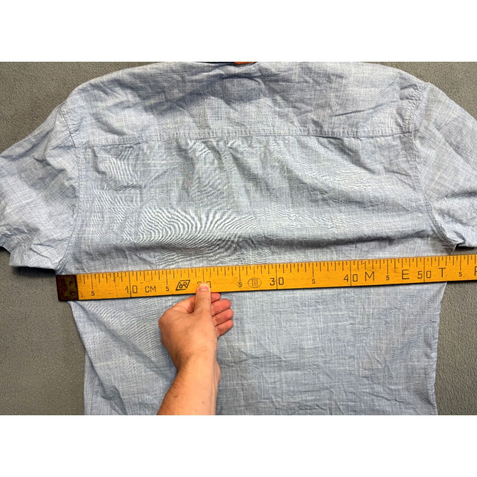 Hugo Boss Hugo Boss Blue button-up shirt Short Sleeve Mens L Size US L / EU 52-54 / 3 - 3 Thumbnail