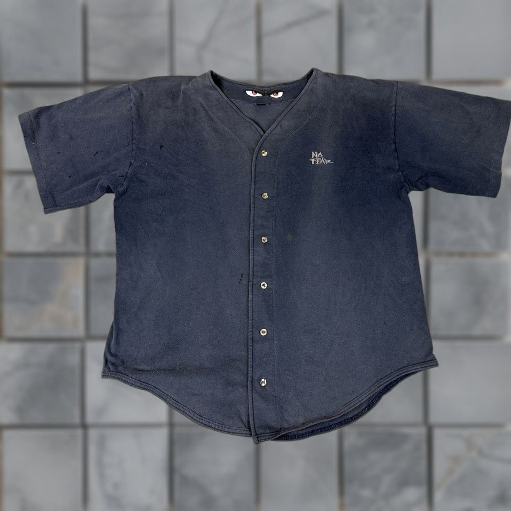 No Fear VINTAGE No Fear Baseball Jersey Shirt Adult XL Blue Button Up Embroidered Logo 90s Mens T-Shirt Short Sleeve Jersey Cotton Size US XL / EU 56 / 4 - 1 Thumbnail