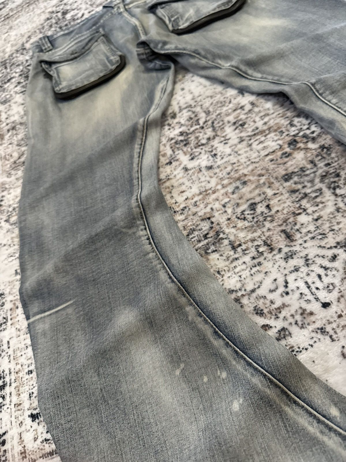 If Six Was Nine 2000s PPFM Japan Panneled Curved Leg Stacked Jeans Size US 33 - 20 Thumbnail