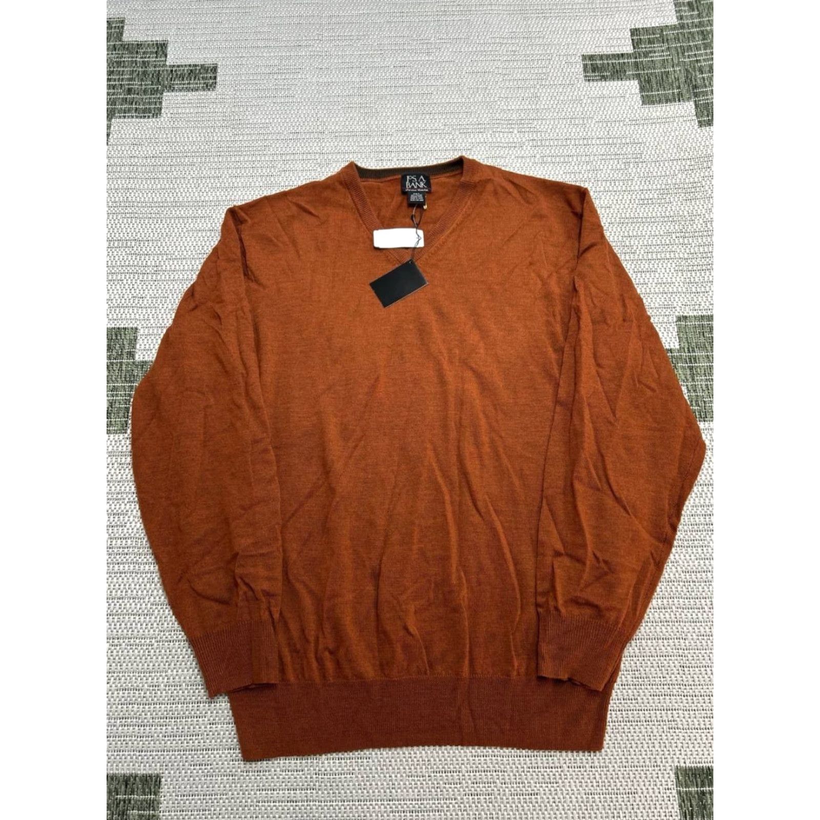 Jos. A. Bank Jos A Bank Traveler Sweater Mens 2XT Brown Merino Wool V Neck Tailored Fit New Size US XXL / EU 58 / 5 - 2 Thumbnail
