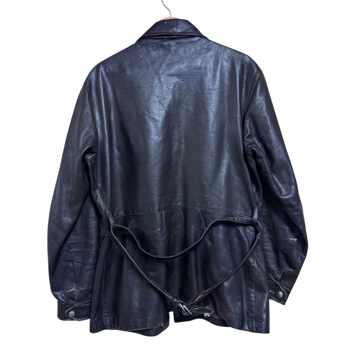 Vintage Vintage 50s Horsehide Leather Hunting Jacket Lightning Zip Size US L / EU 52-54 / 3 - 2 Thumbnail