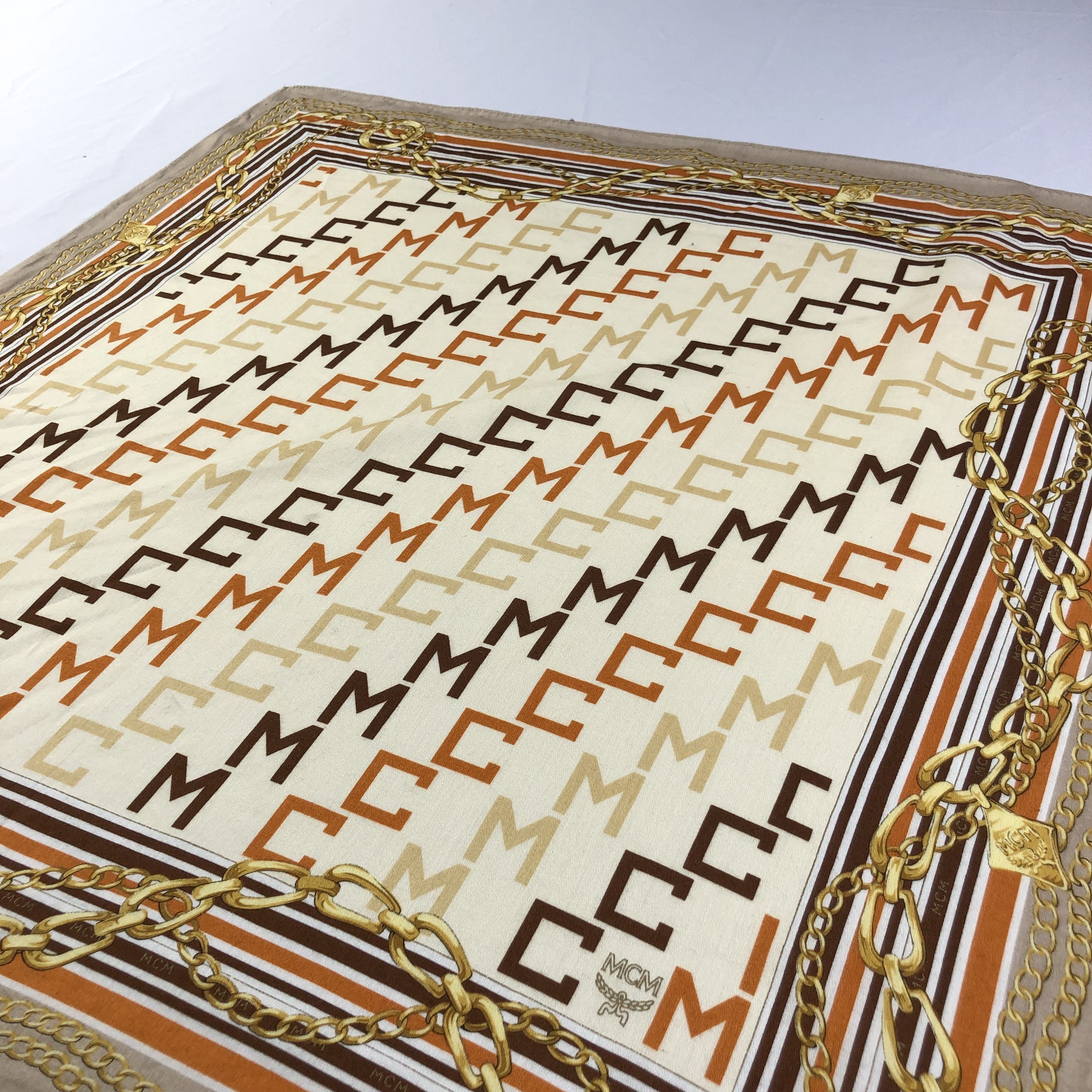 MCM MCM Gold Chains Handkerchief Neckerchief Bandana H1841 Size ONE SIZE - 3 Thumbnail