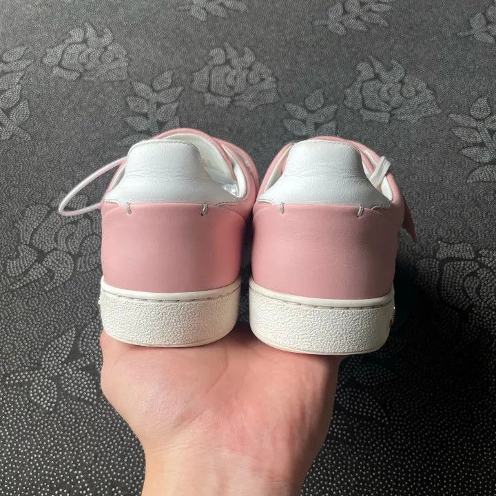 Louis Vuitton Louis Vuitton Pink Logo Velcro Sneakers for Women -2508 Size US 5 / IT 35 - 3 Thumbnail
