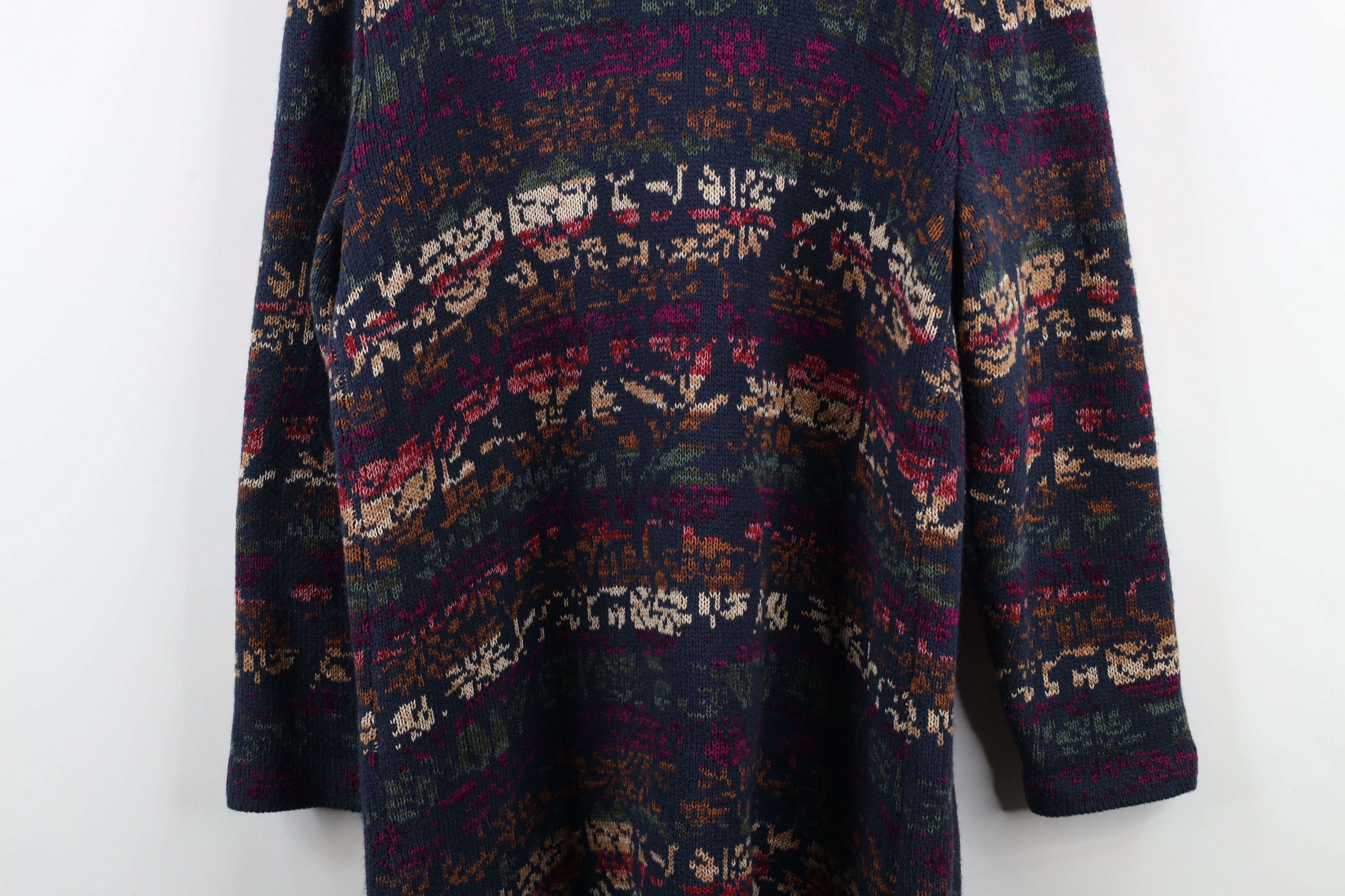 Vintage Vintage 90s Streetwear Flower Knit Open Cardigan Sweater Size XL / US 12-14 / IT 48-50 - 13 Thumbnail