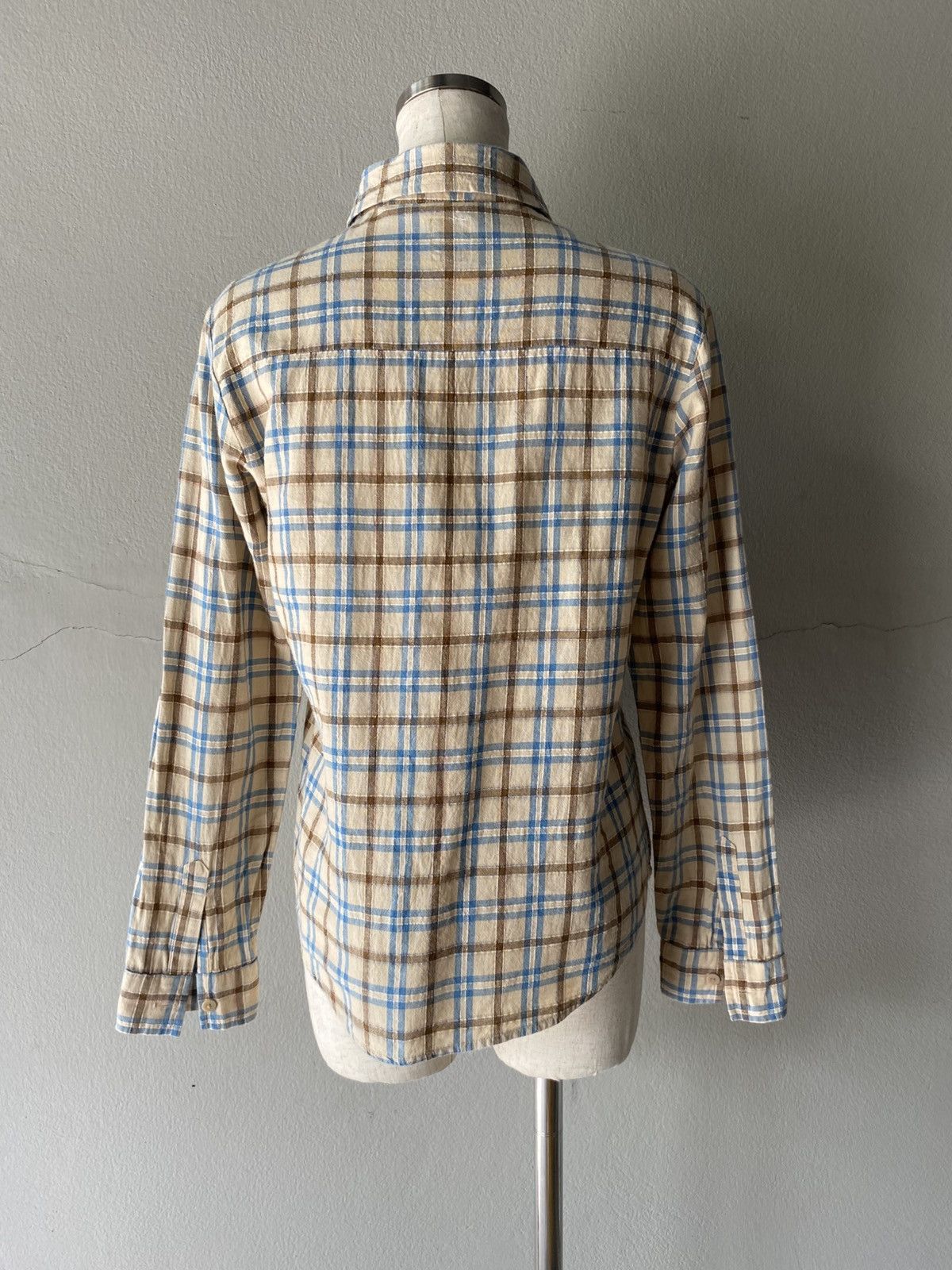 45rpm 45rpm R Beige and Blue Plaid Button-Up Shirt Size S / US 4 / IT 40 - 22 Thumbnail