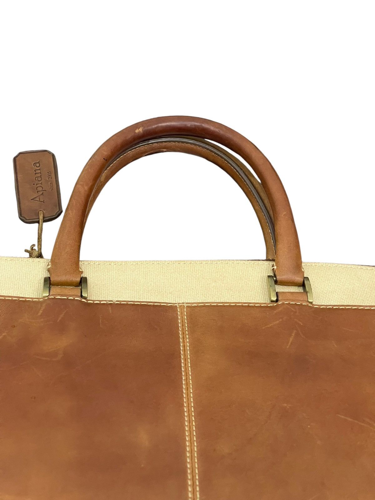 Leather Leather Cotton Canvas Apiana Office Bag 9🟩 Size ONE SIZE - 18 Thumbnail