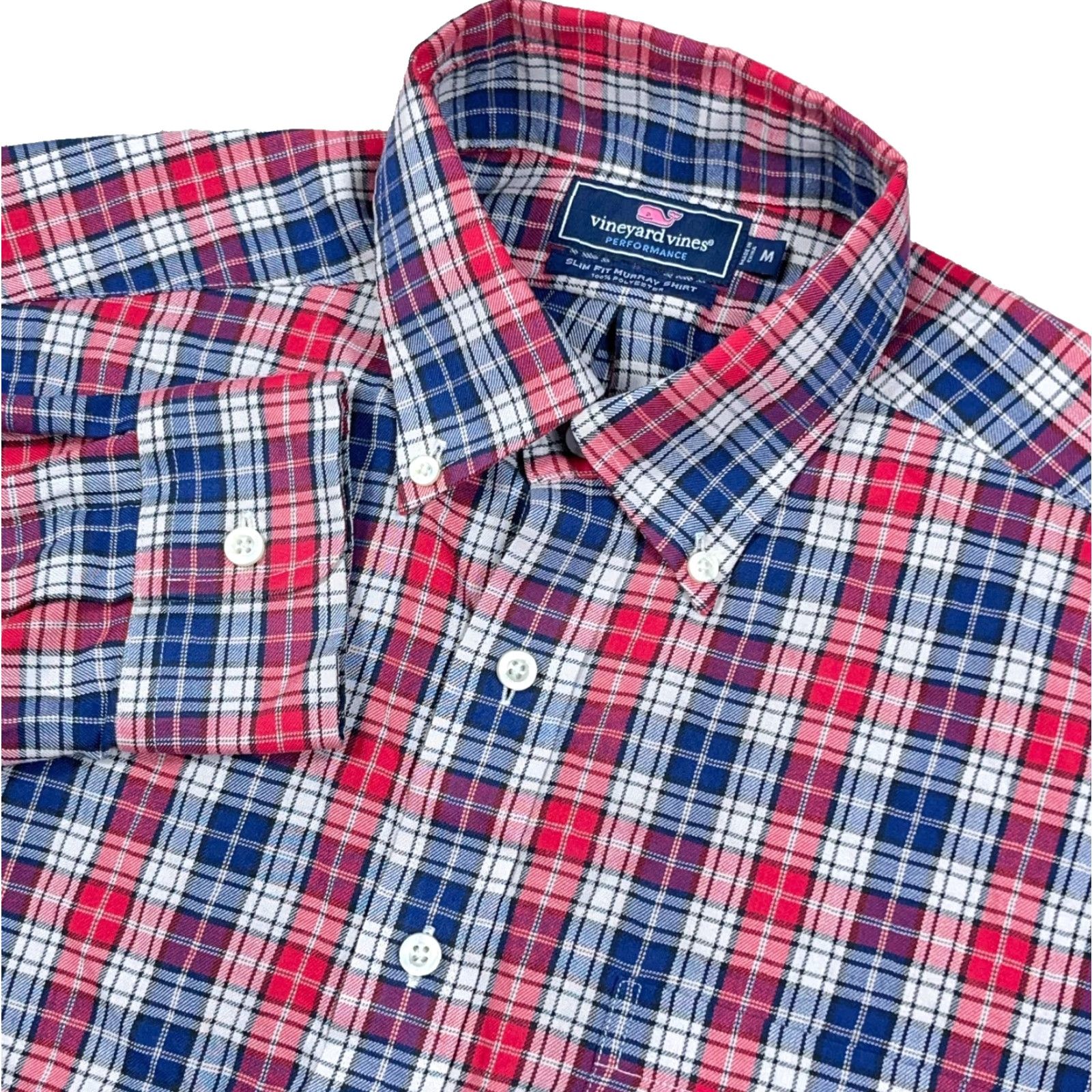 Vineyard Vines Vineyard Vines Murray Shirt Men M Red Blue Slim Fit Button-Up Plaid Long Sleeve Modern Preppy Size US M / EU 48-50 / 2 - 2 Thumbnail