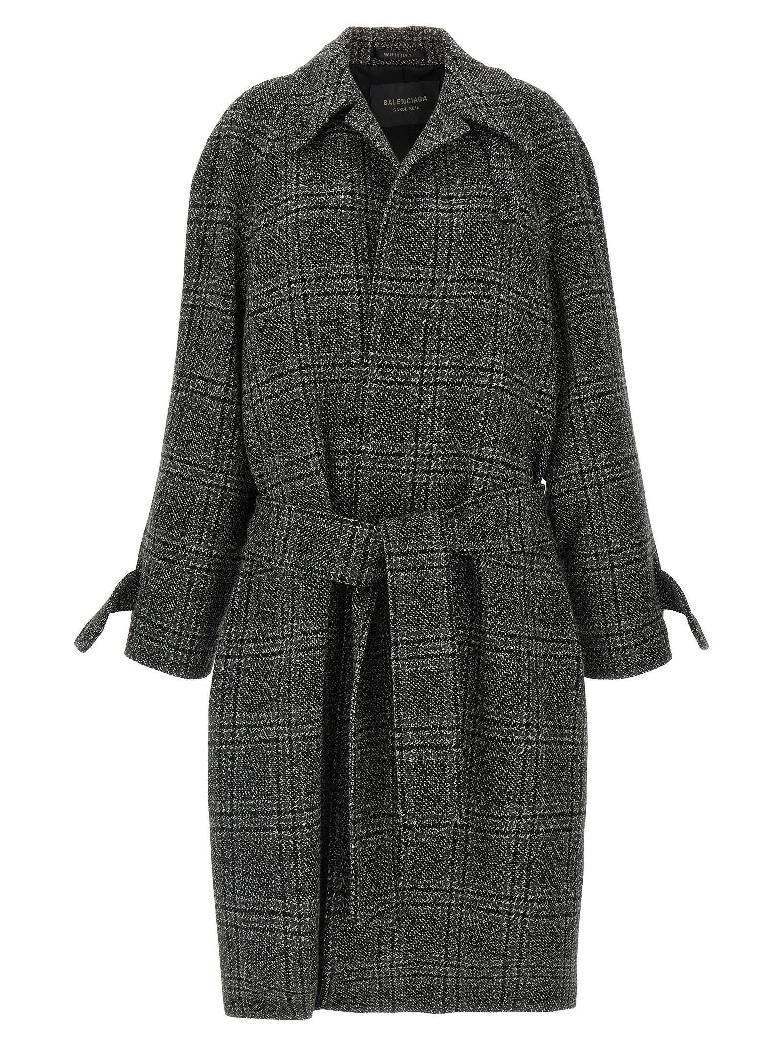 コート Balenciaga Raglan One Layer Coat In Vintage 838934TSU201269 One Layer Raglan Coat in Black/grey | Balenciaga US
