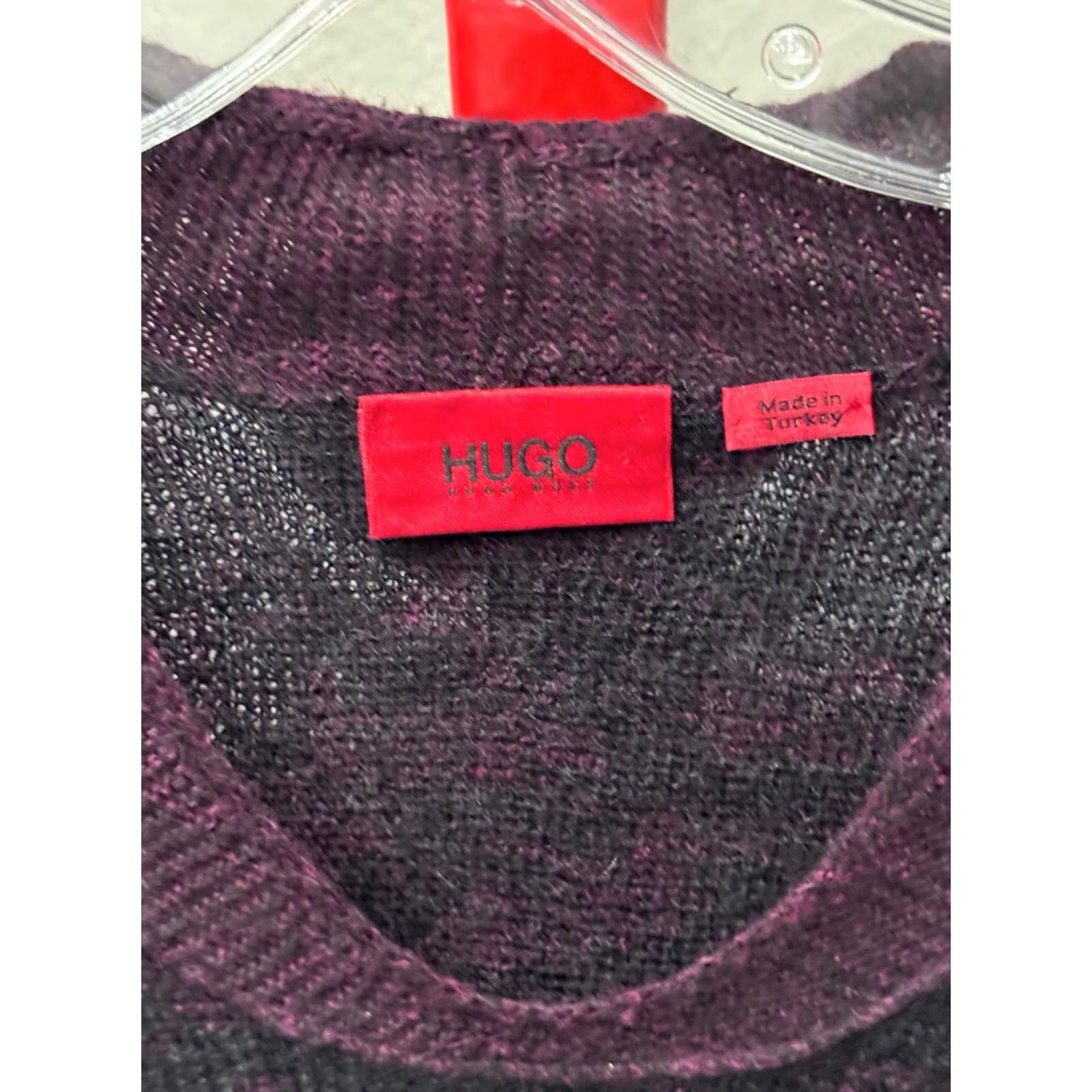 Hugo Boss Hugo Boss Plum Mohair Wool Blend Vneck SWEATER XL Mens Size US XL / EU 56 / 4 - 2 Thumbnail