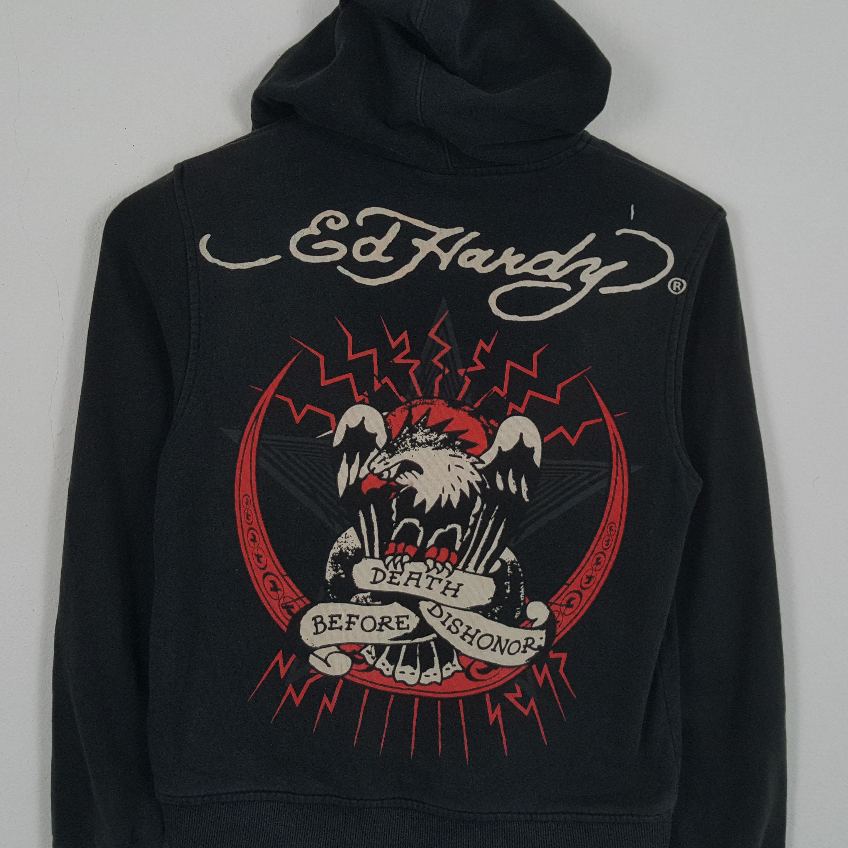 Christian Audigier × Ed Hardy × Vintage Vintage ED-HARDY by CHRISTIAN AUDIGIER Fashion Style Hoodies Size US S / EU 44-46 / 1 - 2 Thumbnail