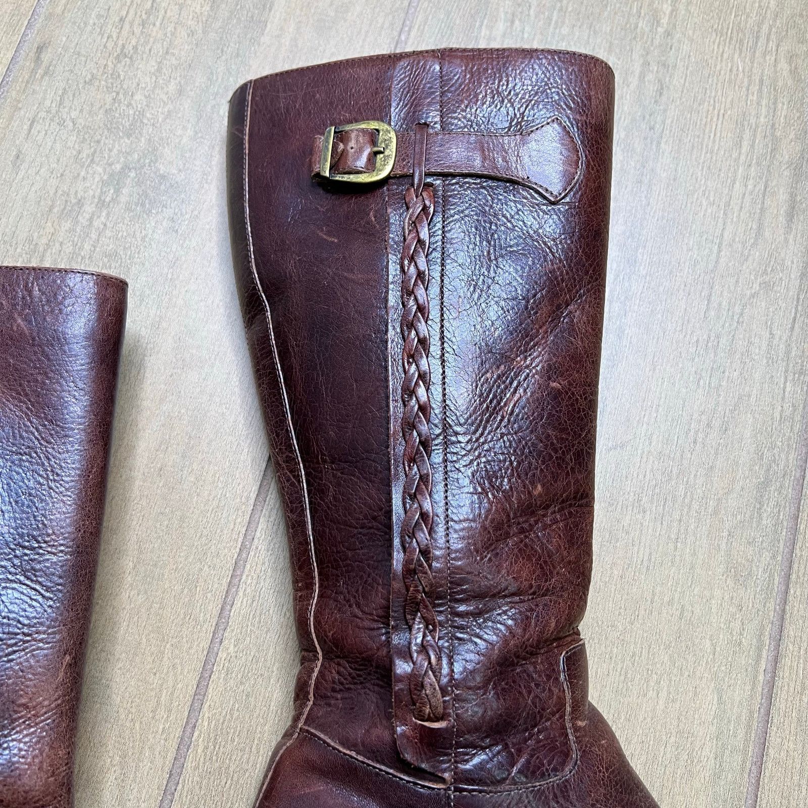 Vintage Vintage Super Leather Riding Boots Knee High Buckle Zip 7.5 Size US 7.5 / IT 37.5 - 12 Thumbnail