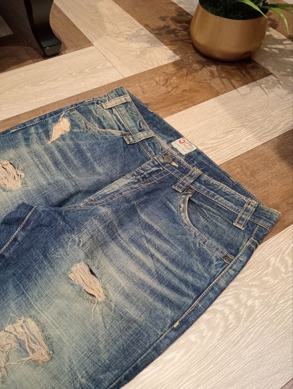 If Six Was Nine OZZ FIRST PINBALL BLUE DISTRESSED FLARED PANTS Size US 32 / EU 48 - 5 Thumbnail