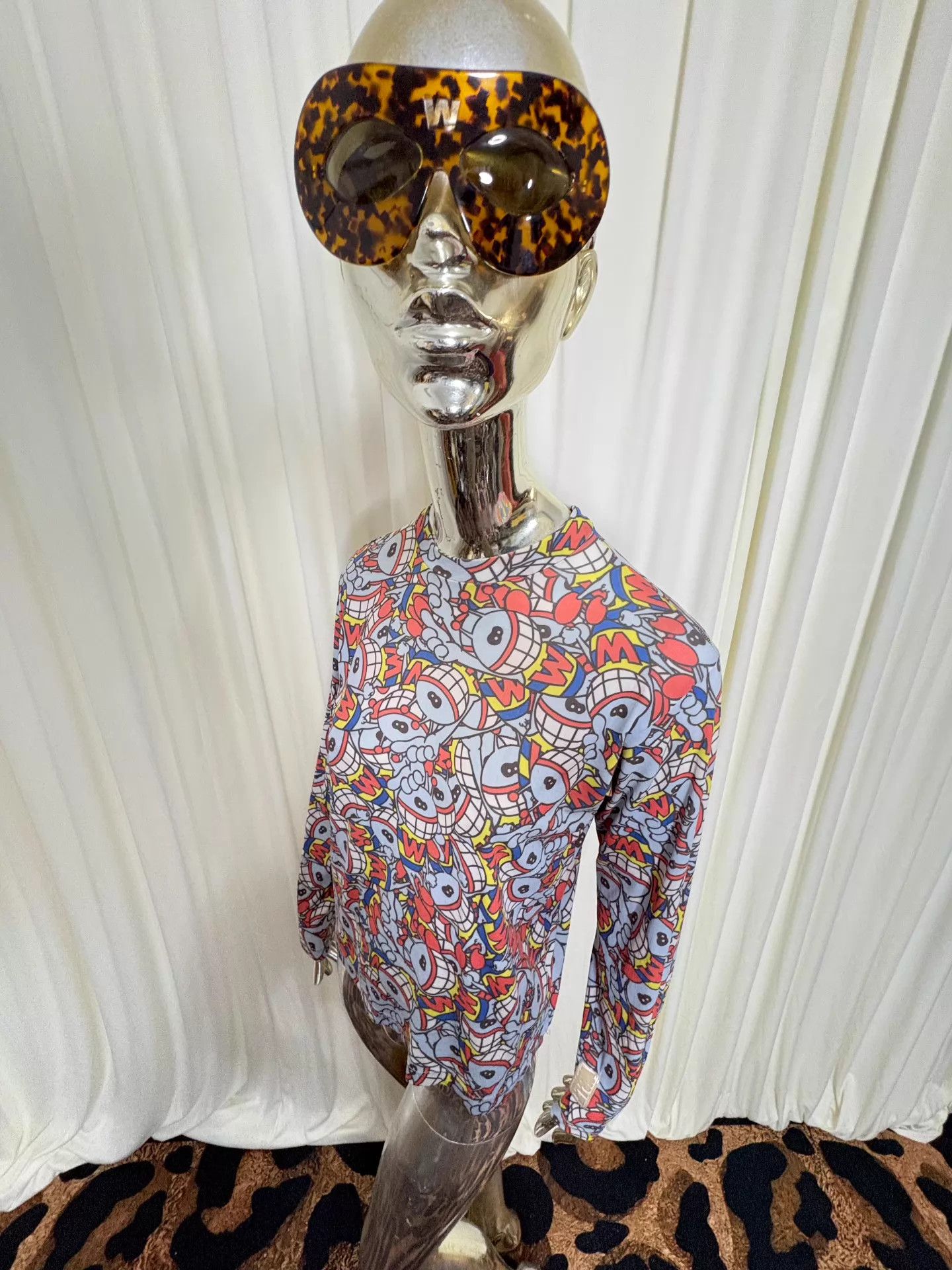 Walter Van Beirendonck W&LT 90s Puk Puk Print Stretch L/S Unisex Vintage Size S / US 4 / IT 40 - 3 Thumbnail