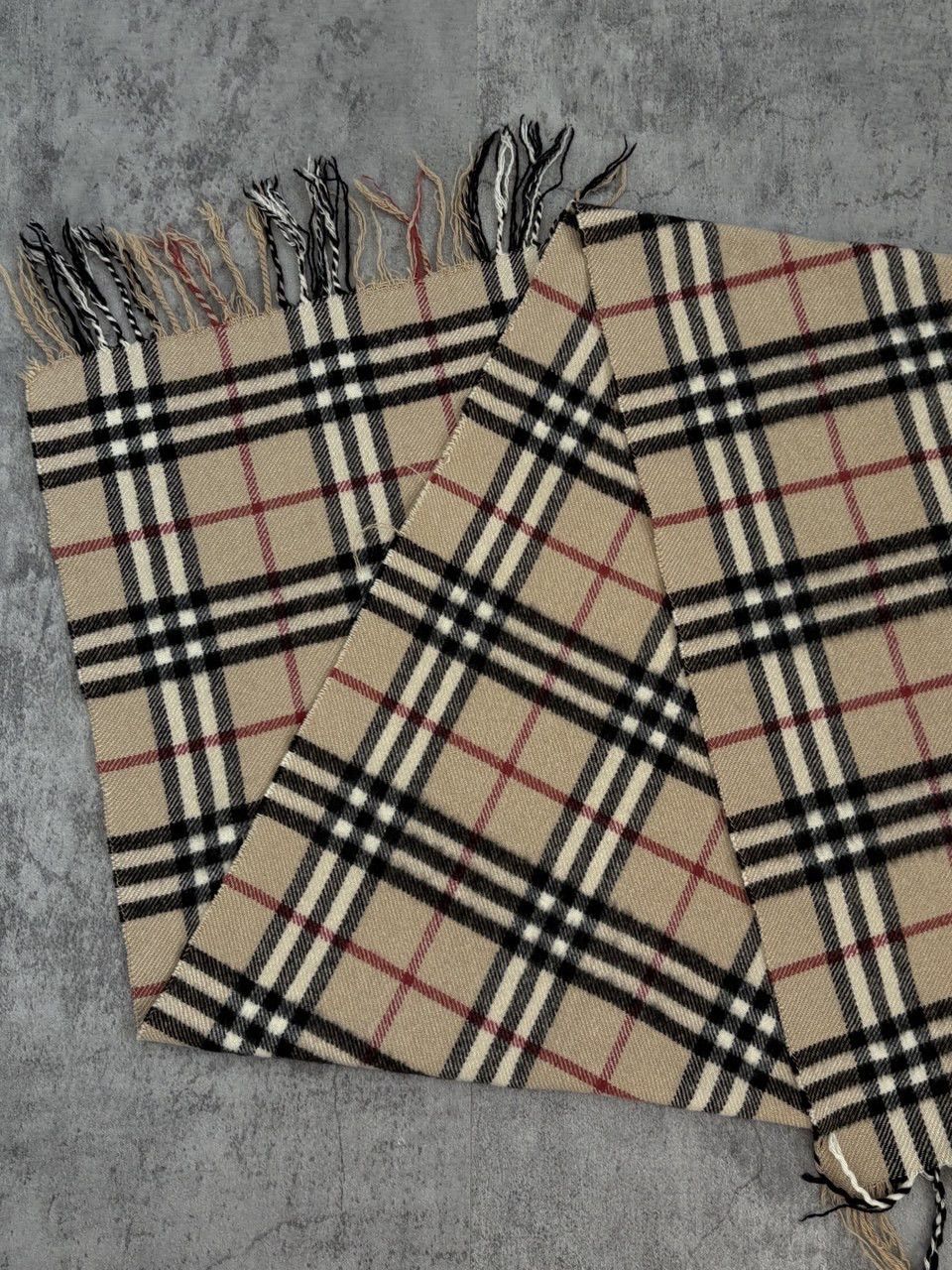 Burberry Burberry London Nova Check Pattern Beige Cashmere Scarf Size ONE SIZE - 2 Thumbnail