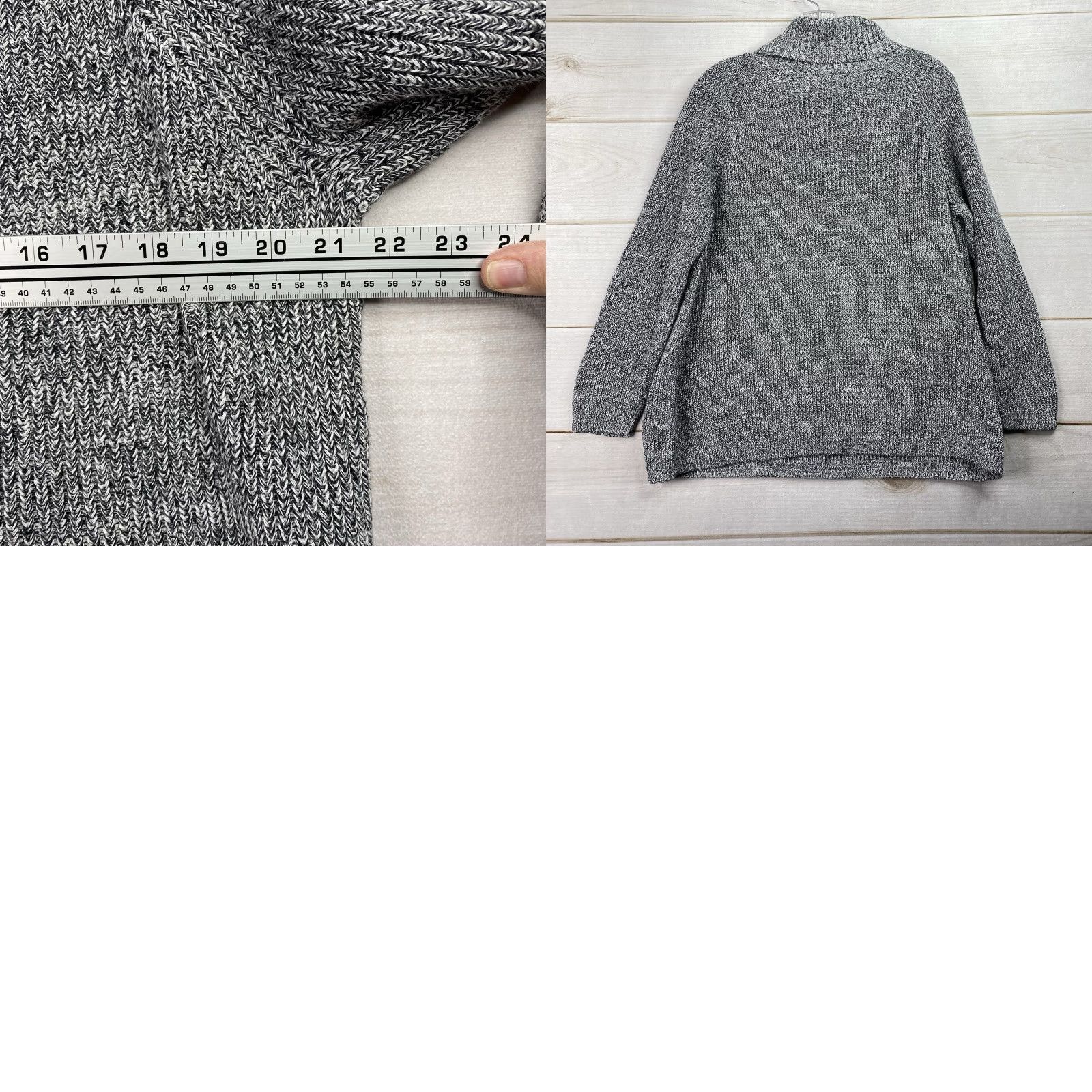 Coldwater Creek Coldwater Creek Pullover Shirt Womens L Petite Black Space Dye Turtleneck Cable Knit Size L / US 10 / IT 46 - 8 Thumbnail