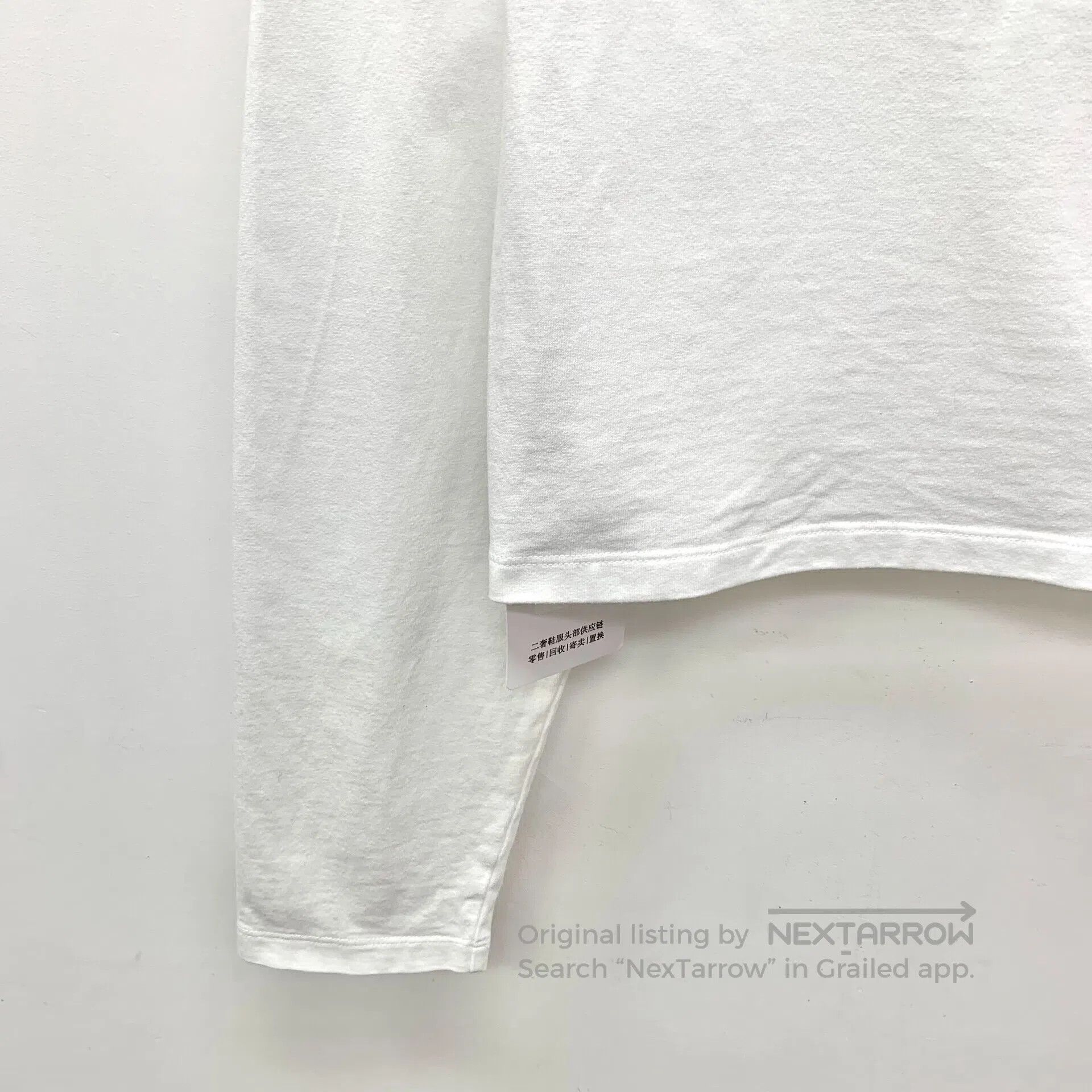 Prada Prada White Logo Letter Embossed Cotton Round Neck Long Sl Size US S / EU 44-46 / 1 - 4 Thumbnail