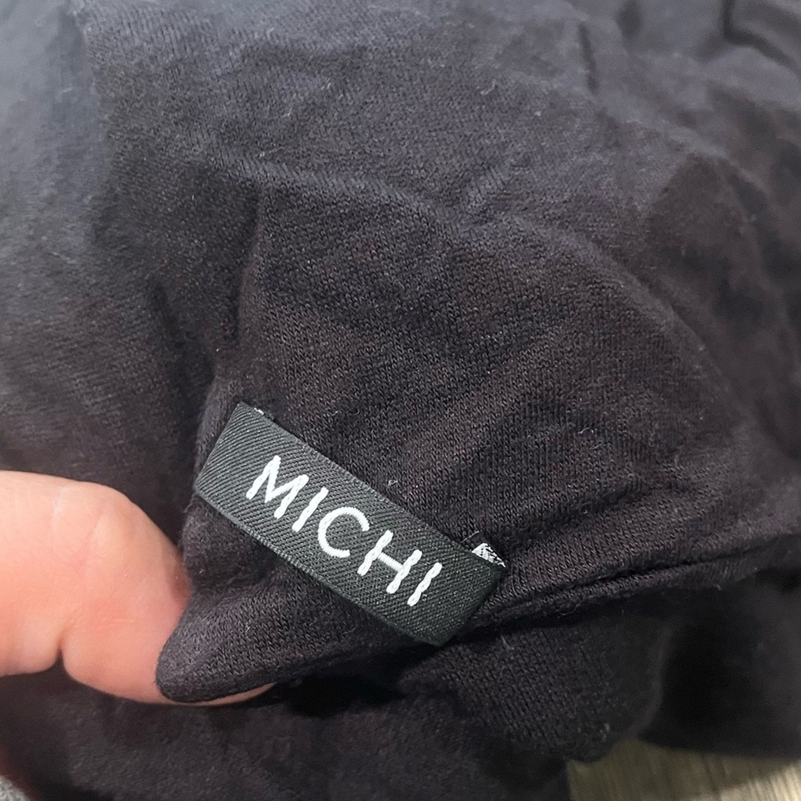Vintage Michi Scarf Cape Poncho Coverup Jersey Black One Size Size ONE SIZE - 6 Thumbnail