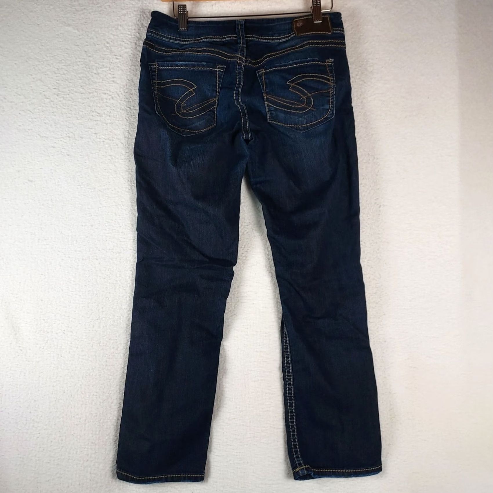 Silver Jeans Co. Silver Jeans Suki Capri Jeans W27 Dark Wash Stretch Denim Mid Rise Cropped Blue 5-Pocket Zip Button Womens Regular Size 27" / US 4 / IT 40 - 2 Thumbnail