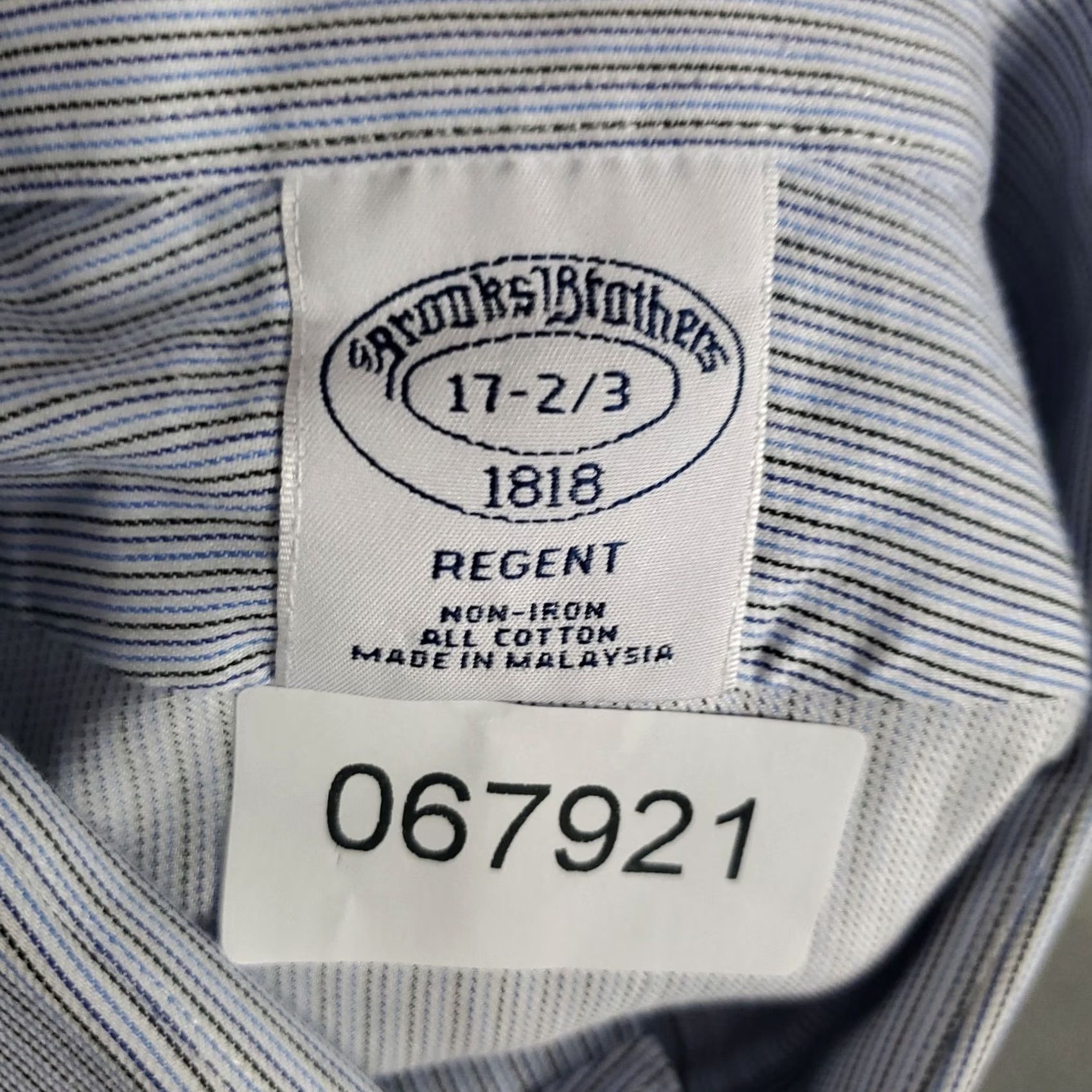 Brooks Brothers Brooks Brothers Shirt Mens 17 Blue Striped Regent Dress Button Up Long Sleeve Size 46R - 8 Thumbnail