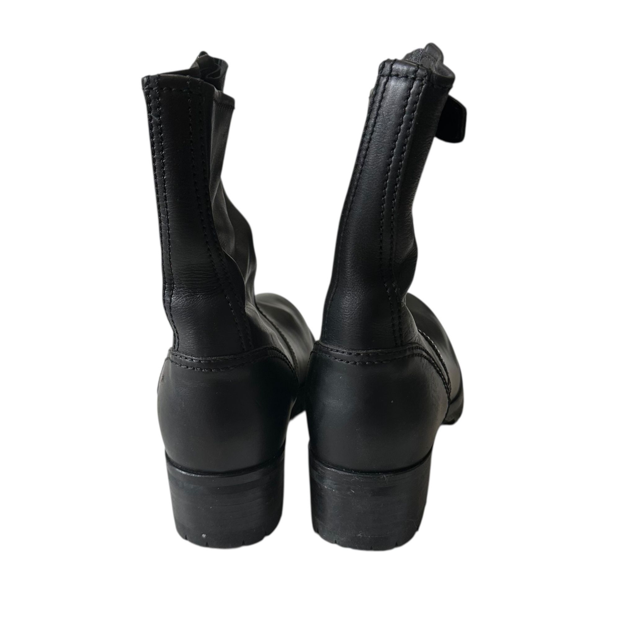 Prada Prada Biker Boots Black Leather Lug Sole Ankle Boots EU 38.5 Size US 8.5 / IT 38.5 - 6 Thumbnail