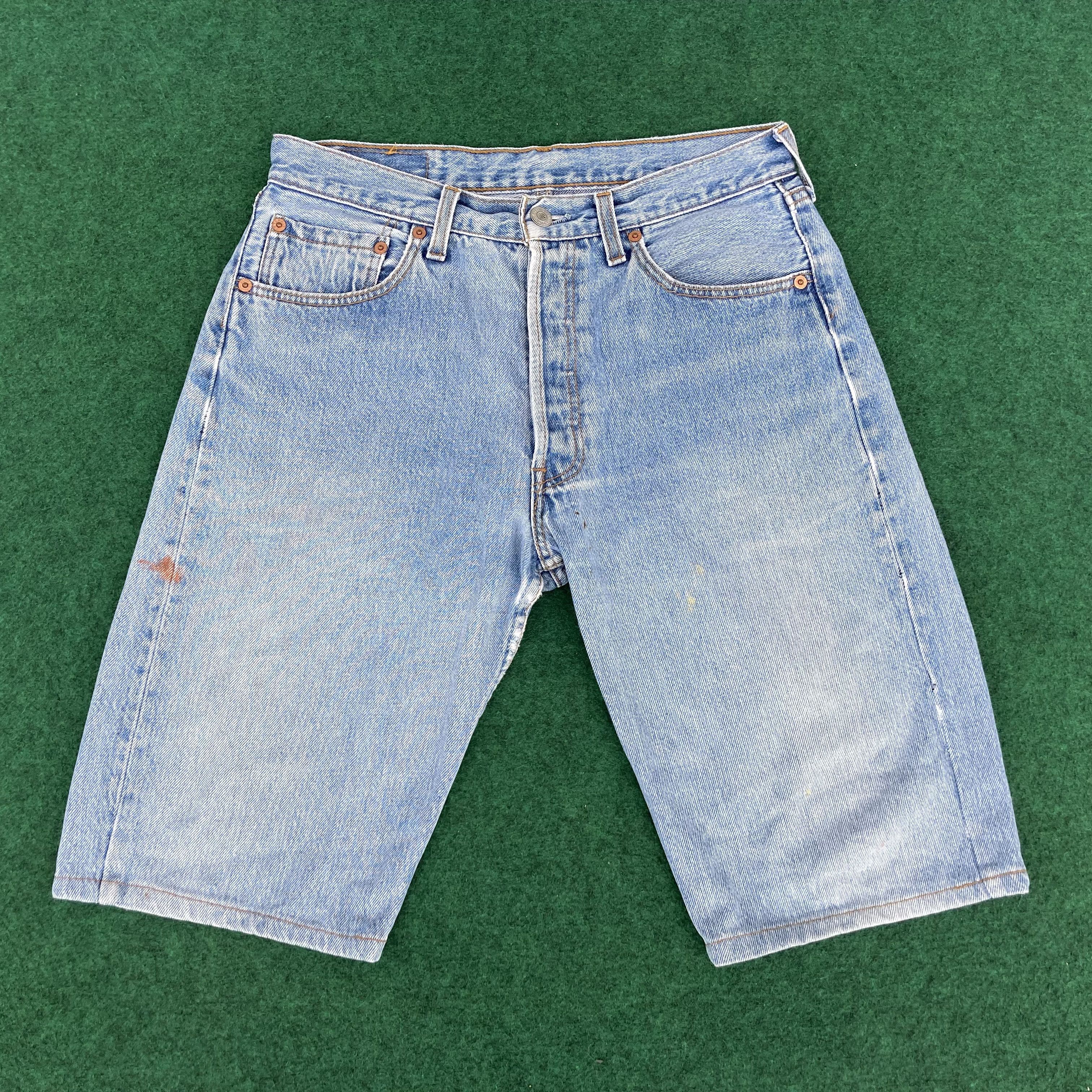 Levi's × Vintage Vtg Levis 501 Short Jorts Ripped Punk Grunge Jeans Size US 29 - 1 Thumbnail