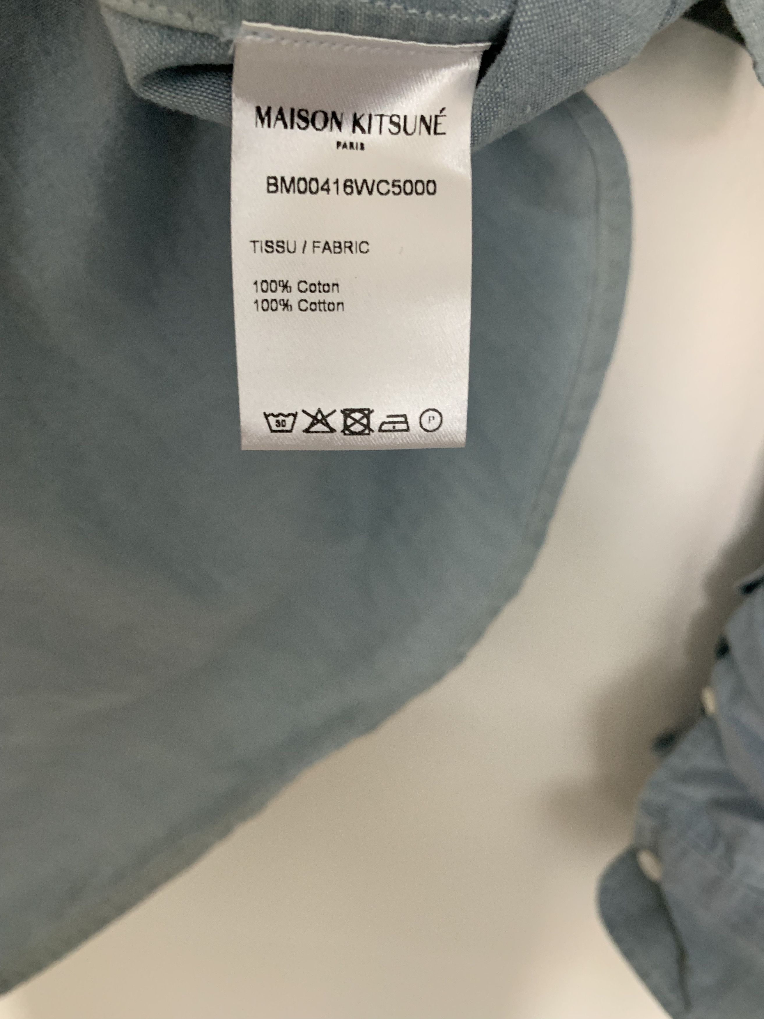 Maison Kitsune Maison Kitsune Mens Shirt Blue S Size US S / EU 44-46 / 1 - 6 Thumbnail