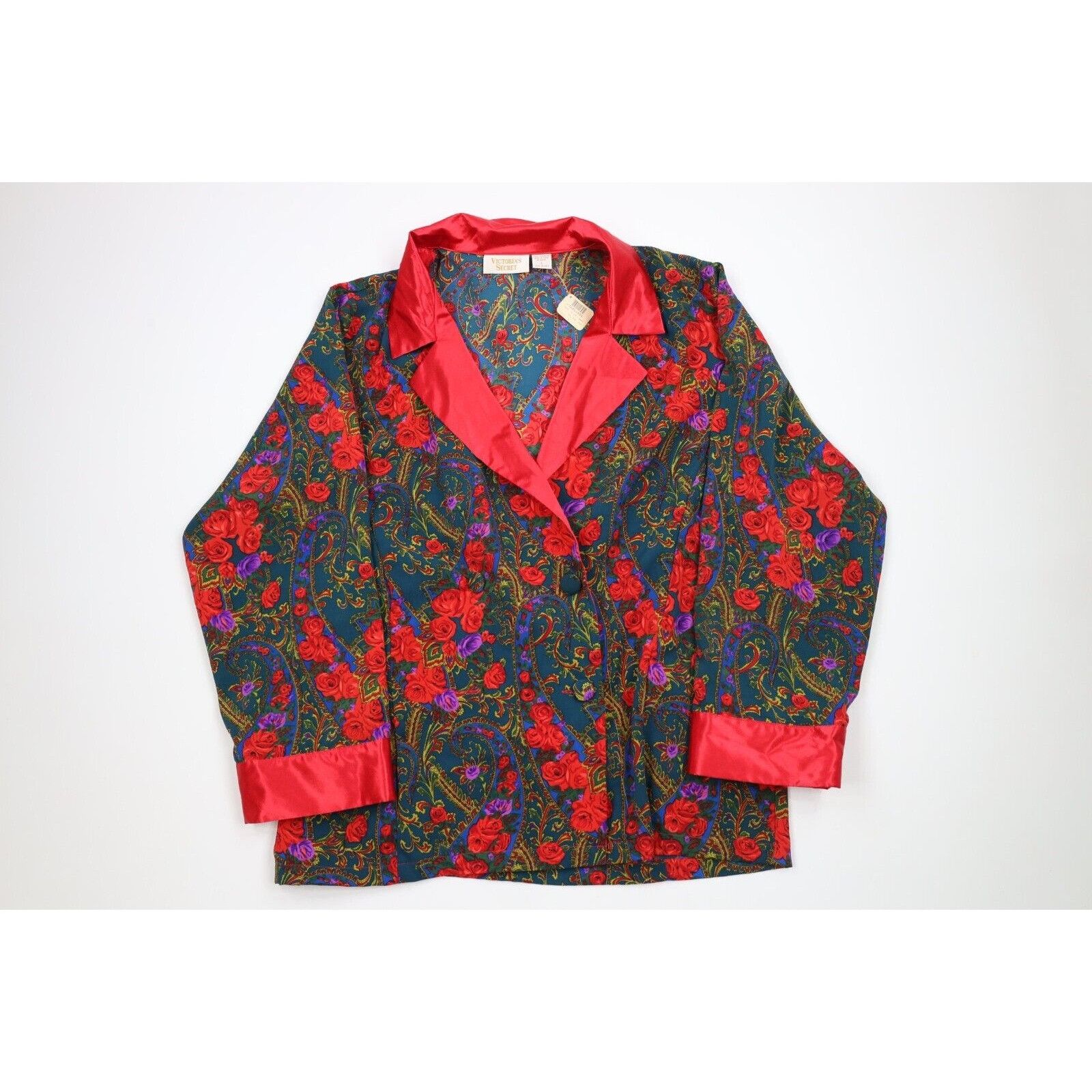Victoria's Secret × Vintage NOS Vintage 90s Victorias Secret 2 Piece Flower Pajamas Size L / US 10 / IT 46 - 2 Thumbnail